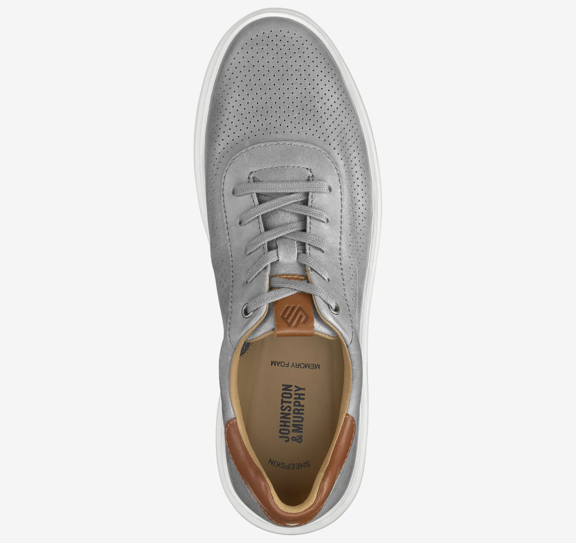 New Arrivals | Lace-ups^Johnston & Murphy Anders Perfed U-Throat GrayFullGrain