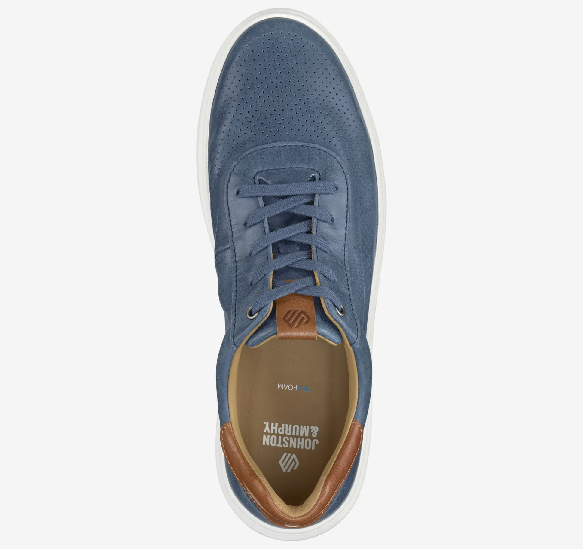 New Arrivals | Lace-ups^Johnston & Murphy Anders Perfed U-Throat NavyFullGrain
