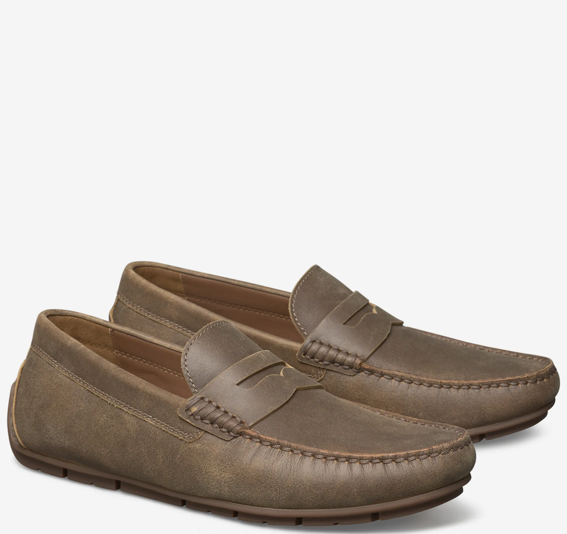 Slip-ons & Loafers^Johnston & Murphy Baldwin Driver Penny Loafer BrownAmericanFullGrain