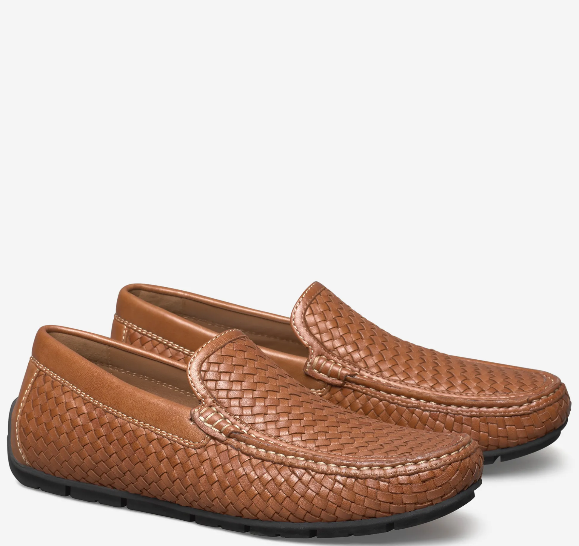 Slip-ons & Loafers^Johnston & Murphy Baldwin Driver Woven Slip-On Loafer TanSheepskin