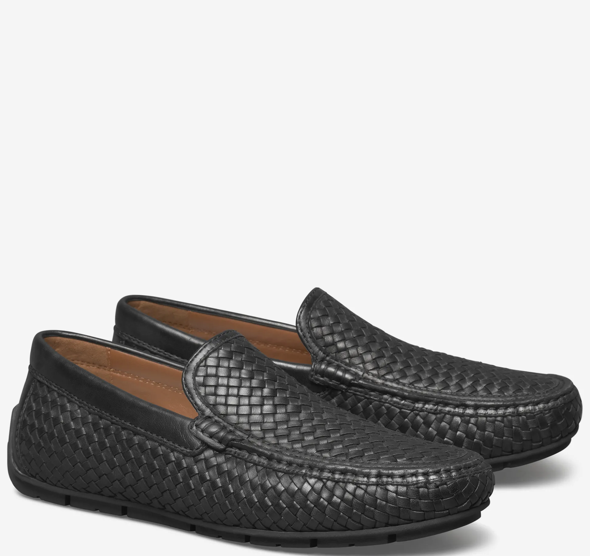 Slip-ons & Loafers^Johnston & Murphy Baldwin Driver Woven Slip-On Loafer BlackSheepskin