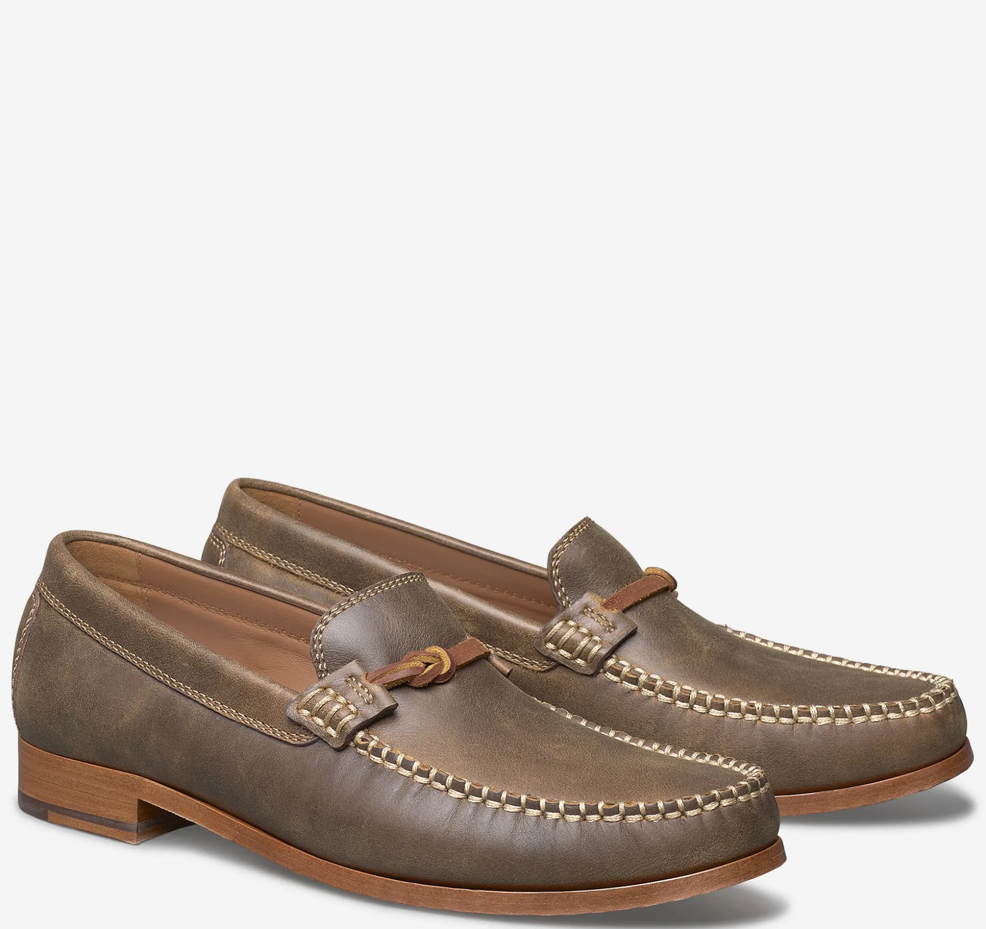 Slip-ons & Loafers^Johnston & Murphy Baldwin Leather Bit Loafer BrownAmericanFullGrain