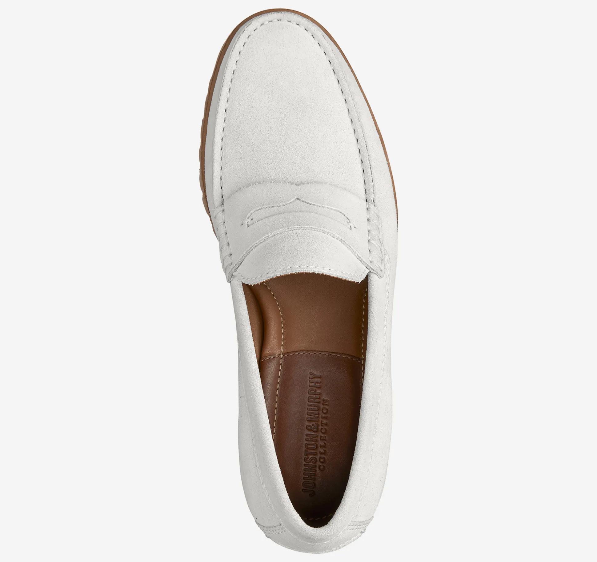 Slip-ons & Loafers^Johnston & Murphy Baldwin Lug Penny Loafer Off-WhiteEnglishSuede