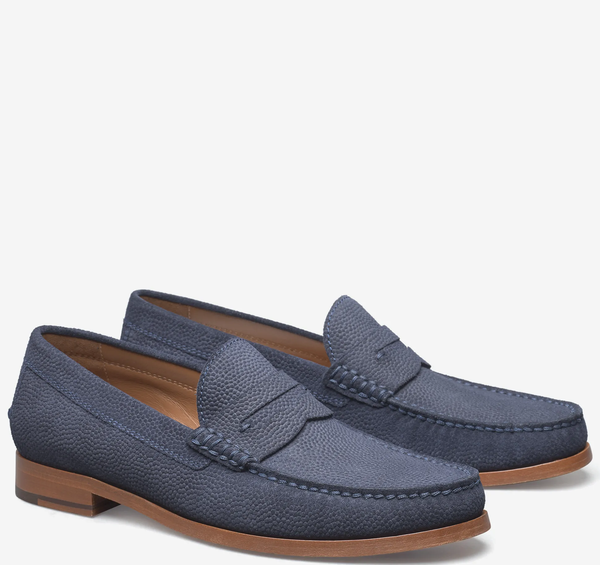 Slip-ons & Loafers^Johnston & Murphy Baldwin Penny Loafer NavyEnglishSuede