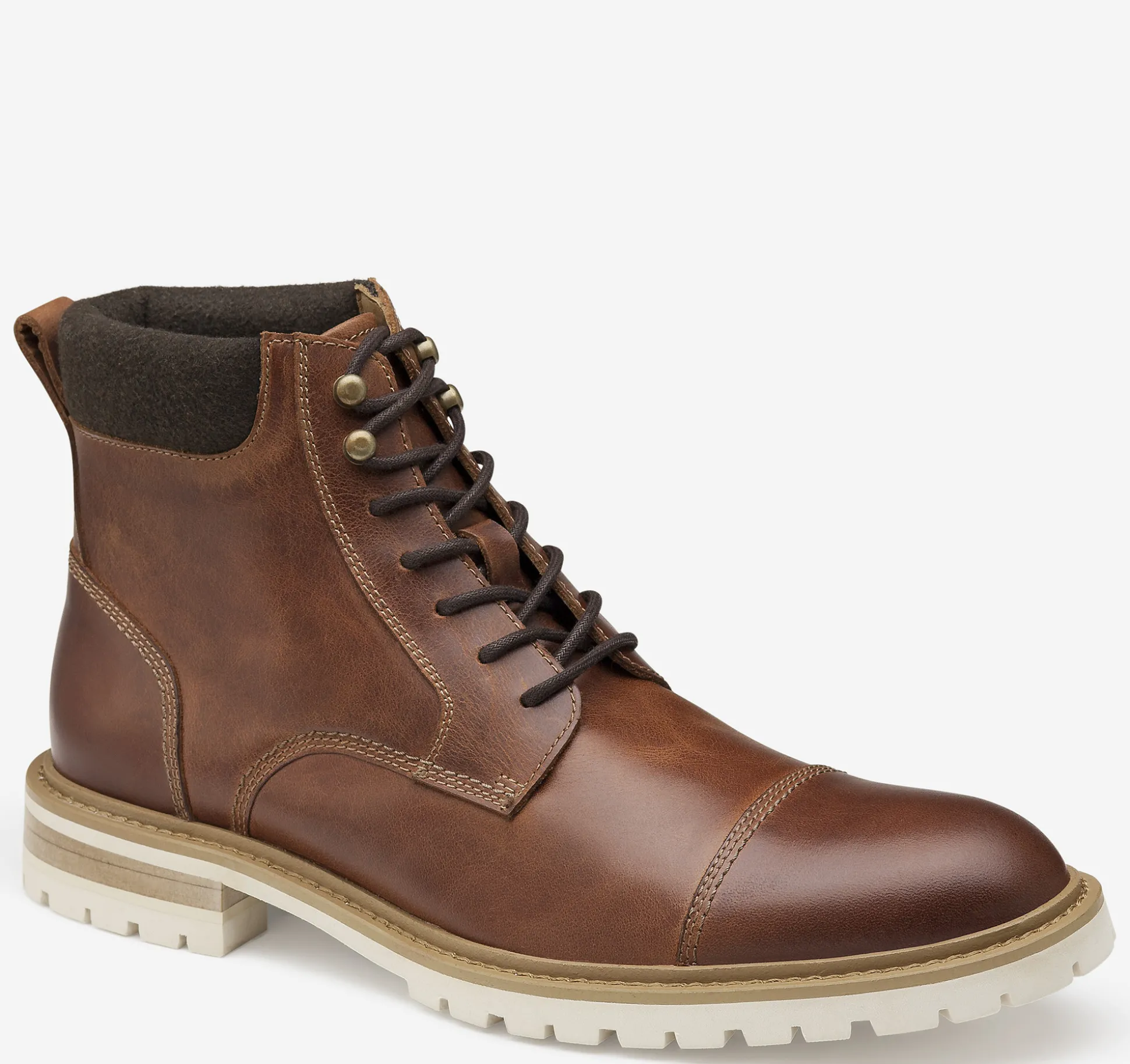 Boots^Johnston & Murphy Barrett Cap Toe Boot CognacFullGrain