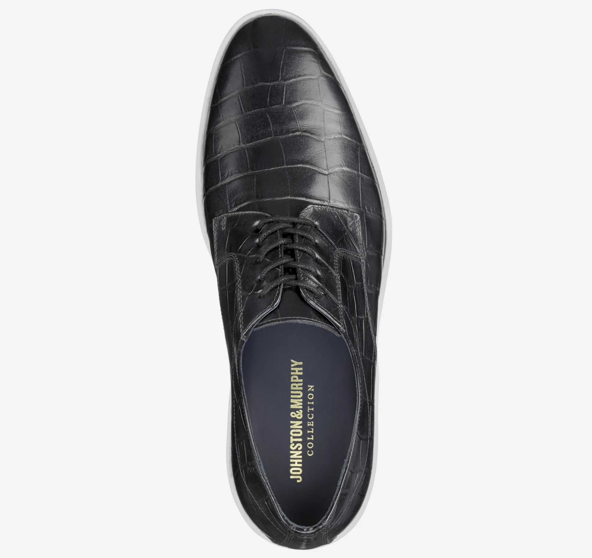 Dress Shoes | Lace-ups^Johnston & Murphy Bolivar Plain Toe BlackCrocEmbossedCalfskin