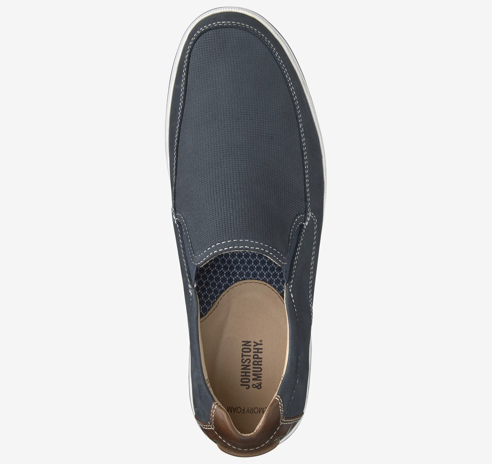Slip-ons & Loafers^Johnston & Murphy Bowling Moc Venetian NavyEmbossedTumbledNubuck
