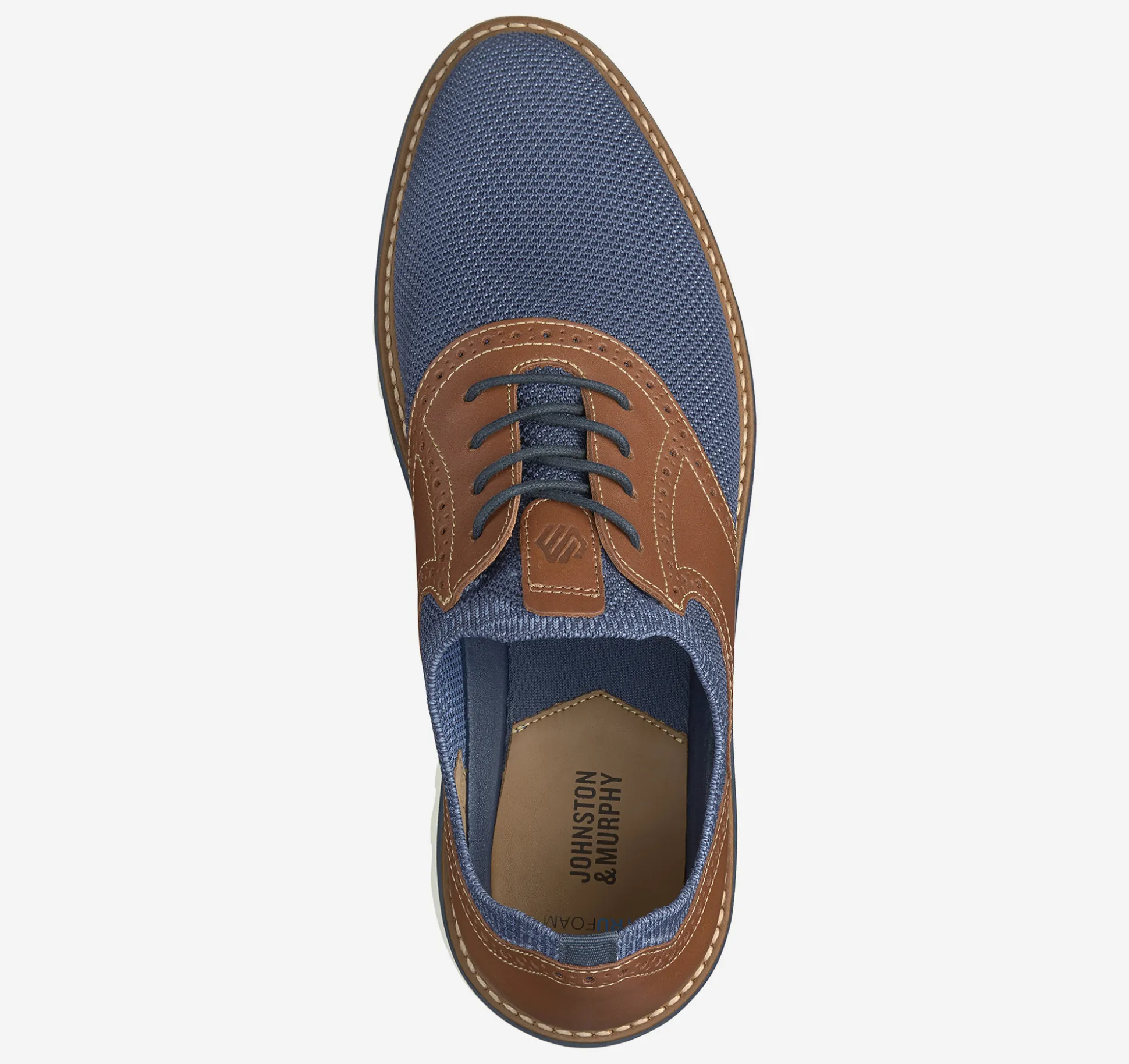 Lace-ups^Johnston & Murphy Braydon Knit Saddle NavyKnit/TanFullGrain