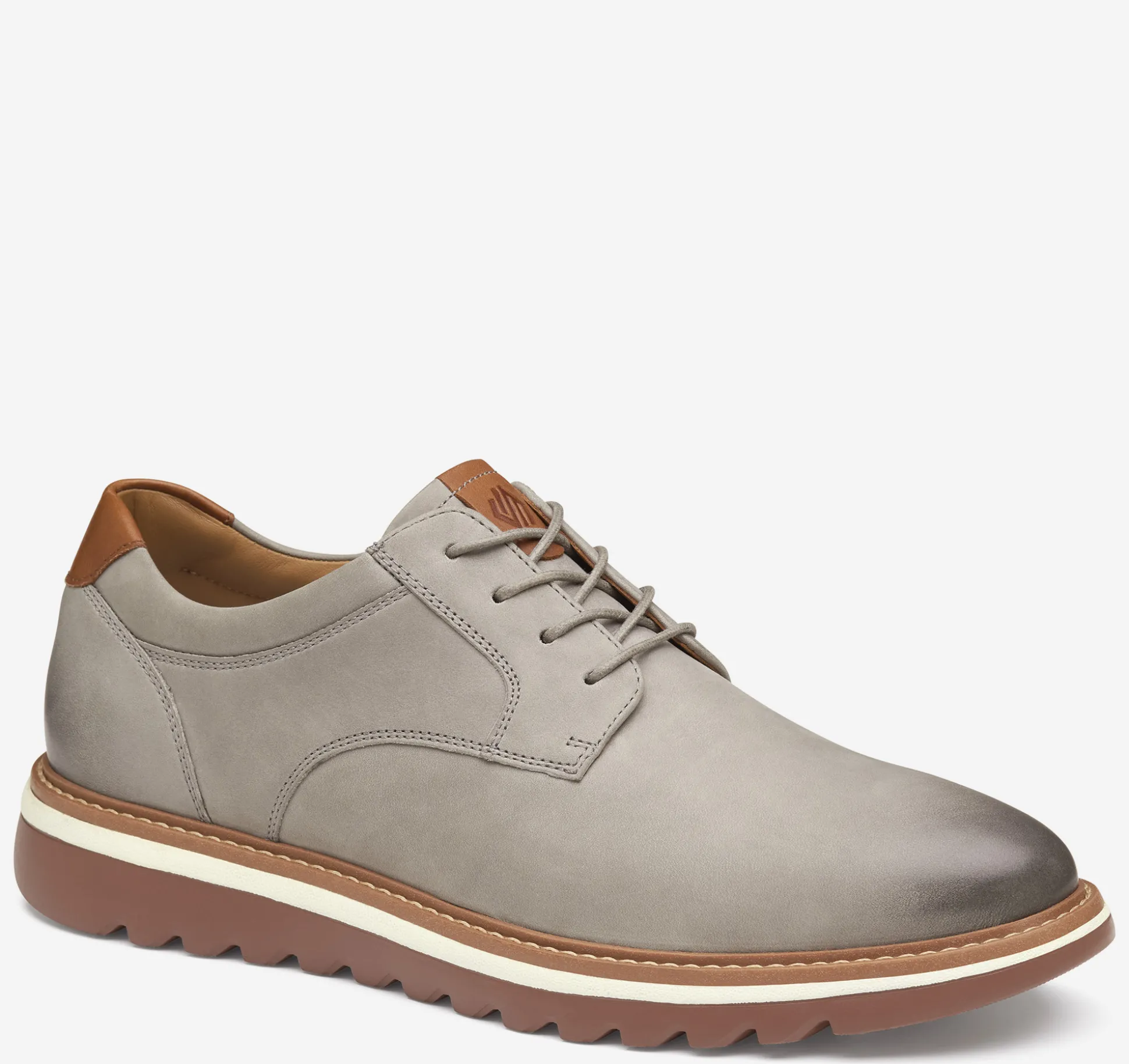 Lace-ups^Johnston & Murphy Braydon Plain Toe GrayOiledNubuck