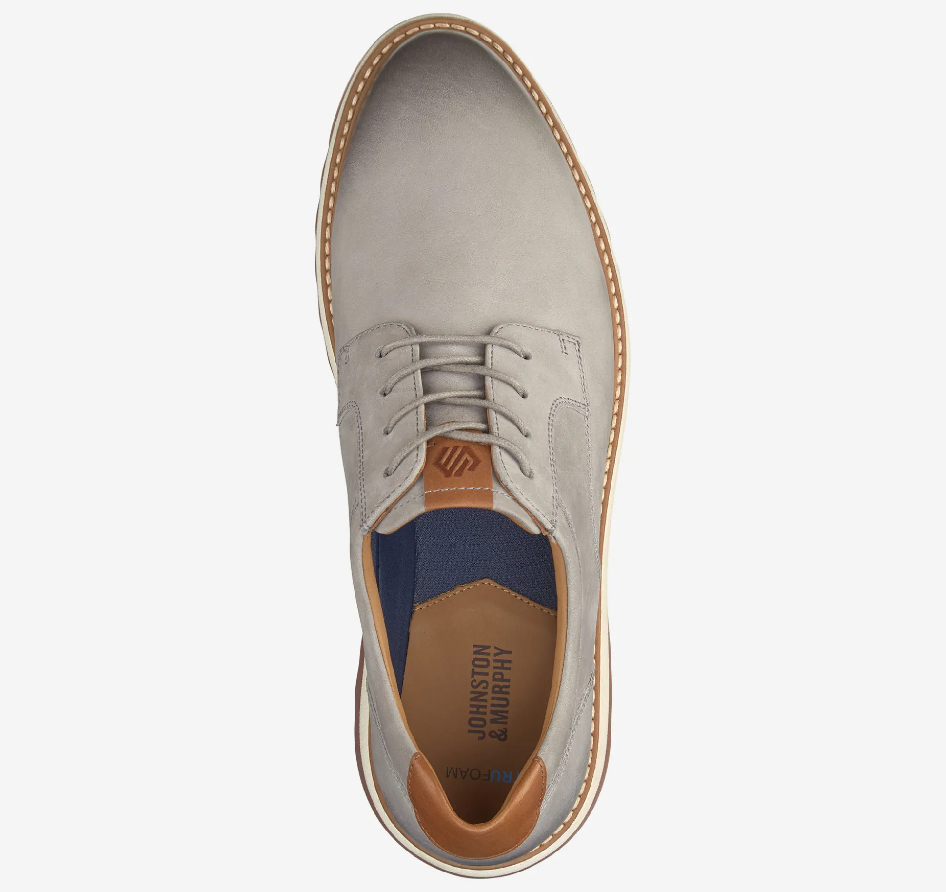 Lace-ups^Johnston & Murphy Braydon Plain Toe GrayOiledNubuck