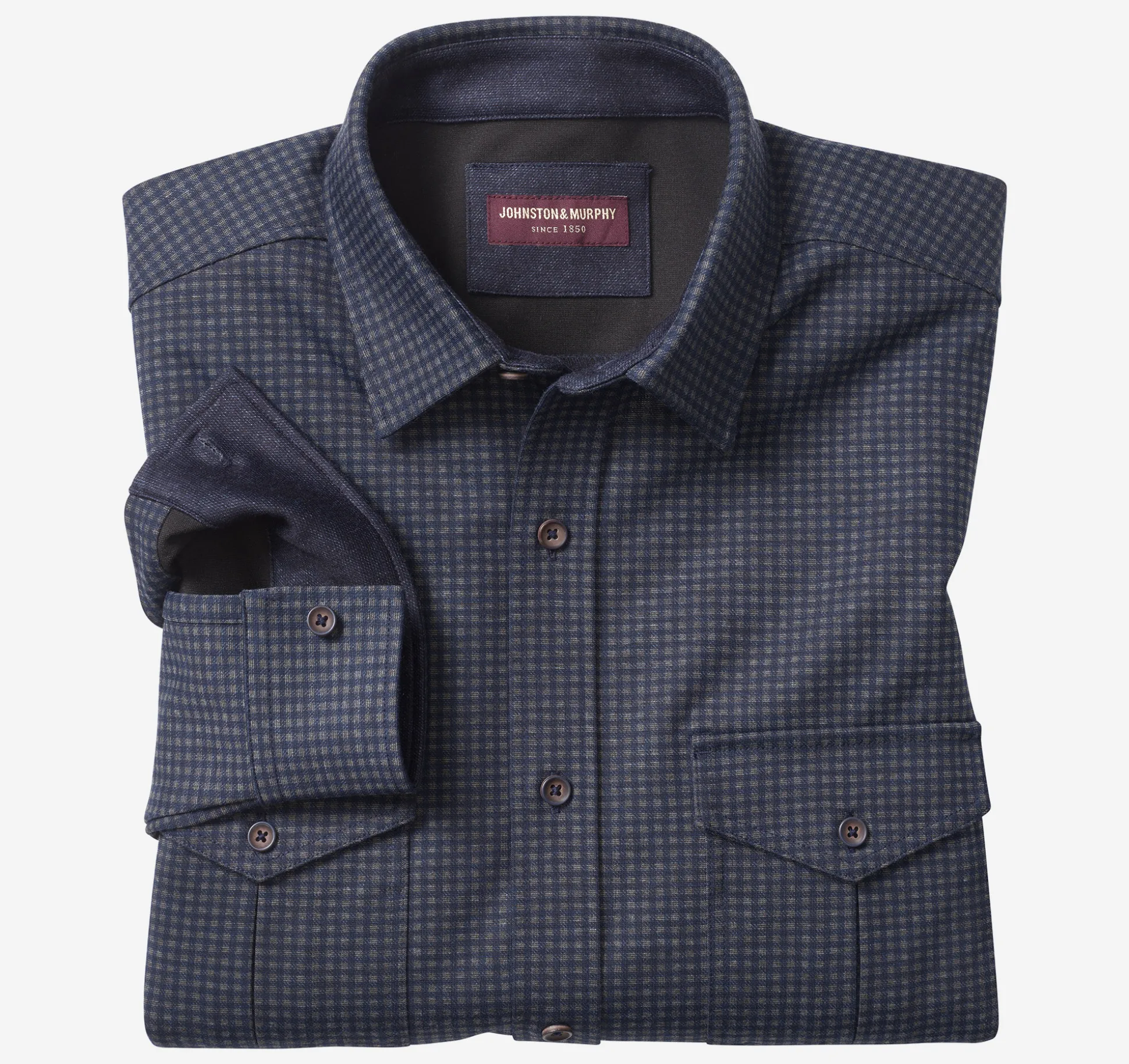 Sweaters & Knits^Johnston & Murphy Button-Front Knits NavyMiniGingham
