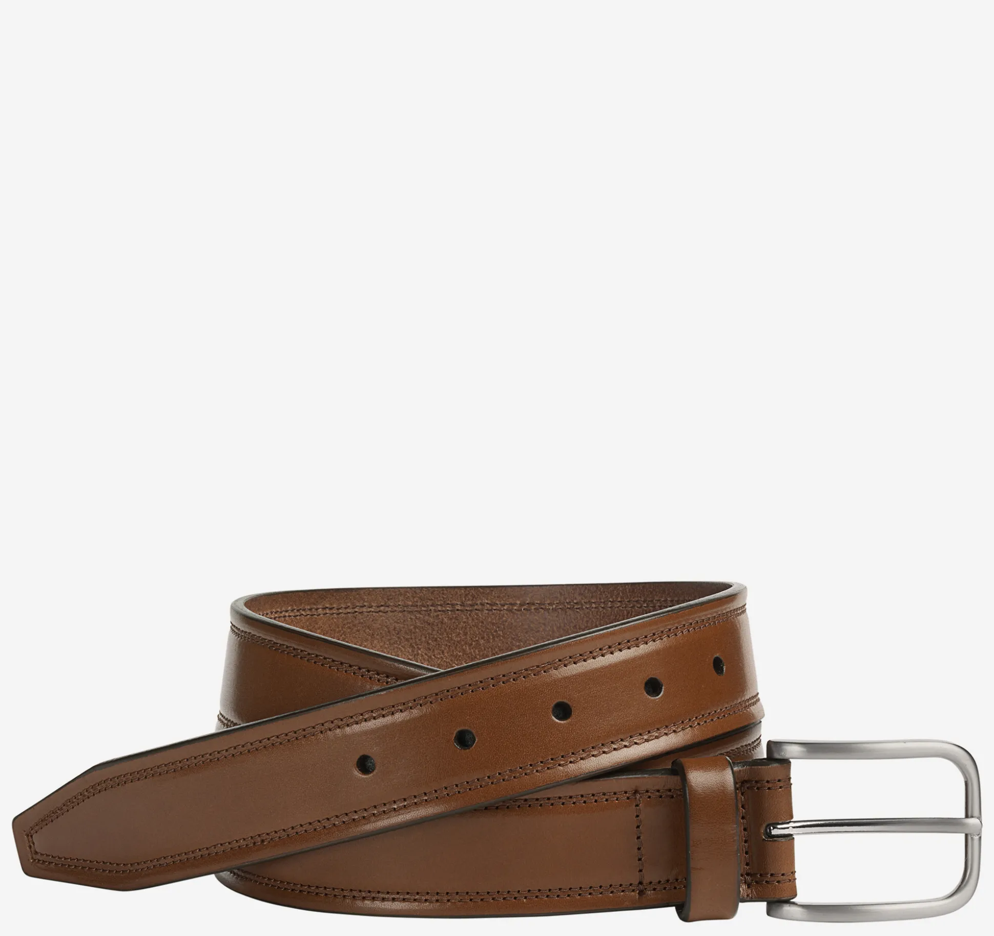 Belts^Johnston & Murphy Double Self-Stitch Belt Brown