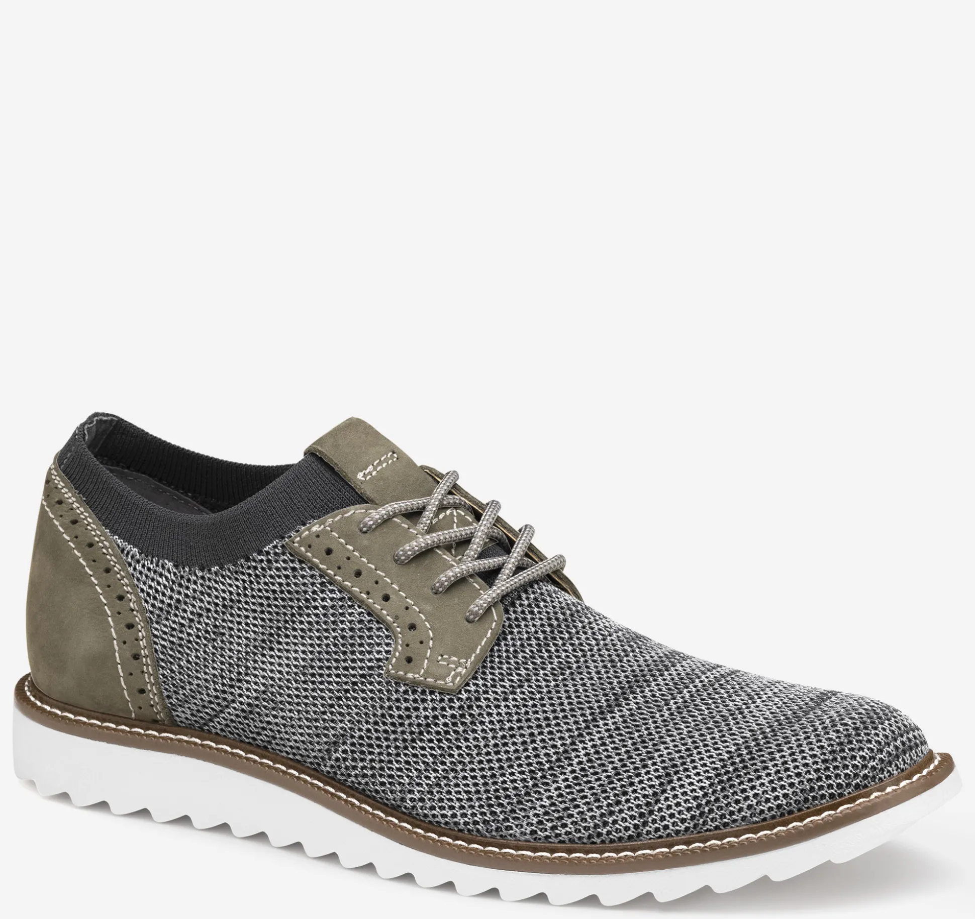 Lace-ups^Johnston & Murphy Duncan Knit Plain Toe GrayMarbledKnit/Nubuck
