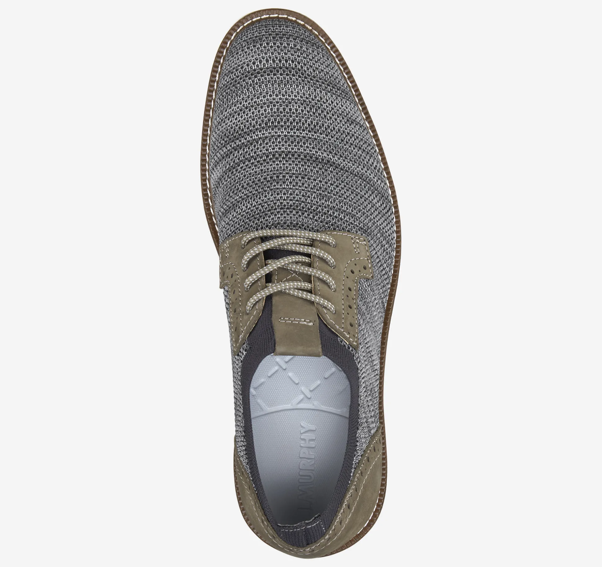 Lace-ups^Johnston & Murphy Duncan Knit Plain Toe GrayMarbledKnit/Nubuck