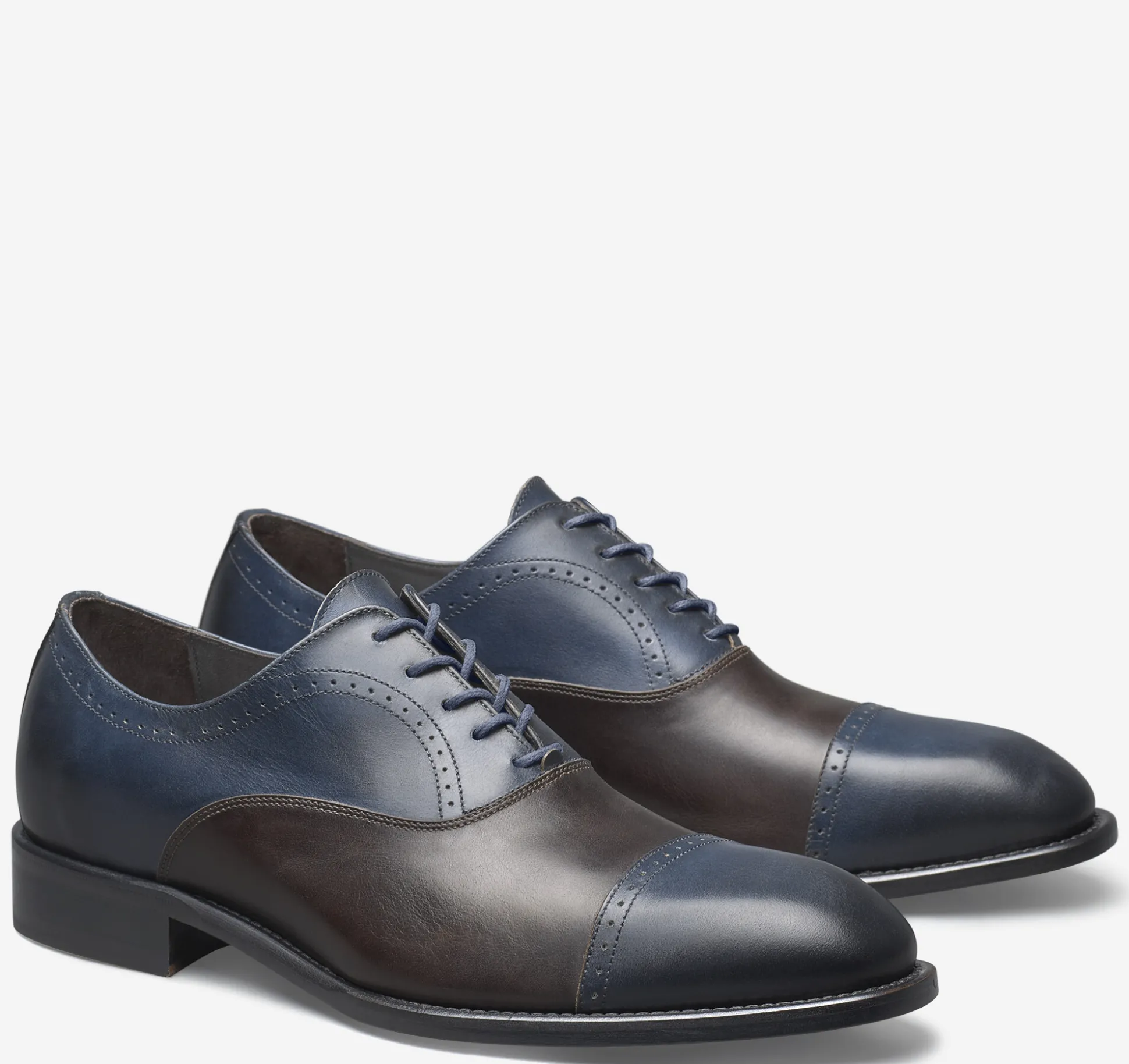 Dress Shoes | Lace-ups^Johnston & Murphy Ellsworth Cap Toe Navy/BrownItalianCalfskin
