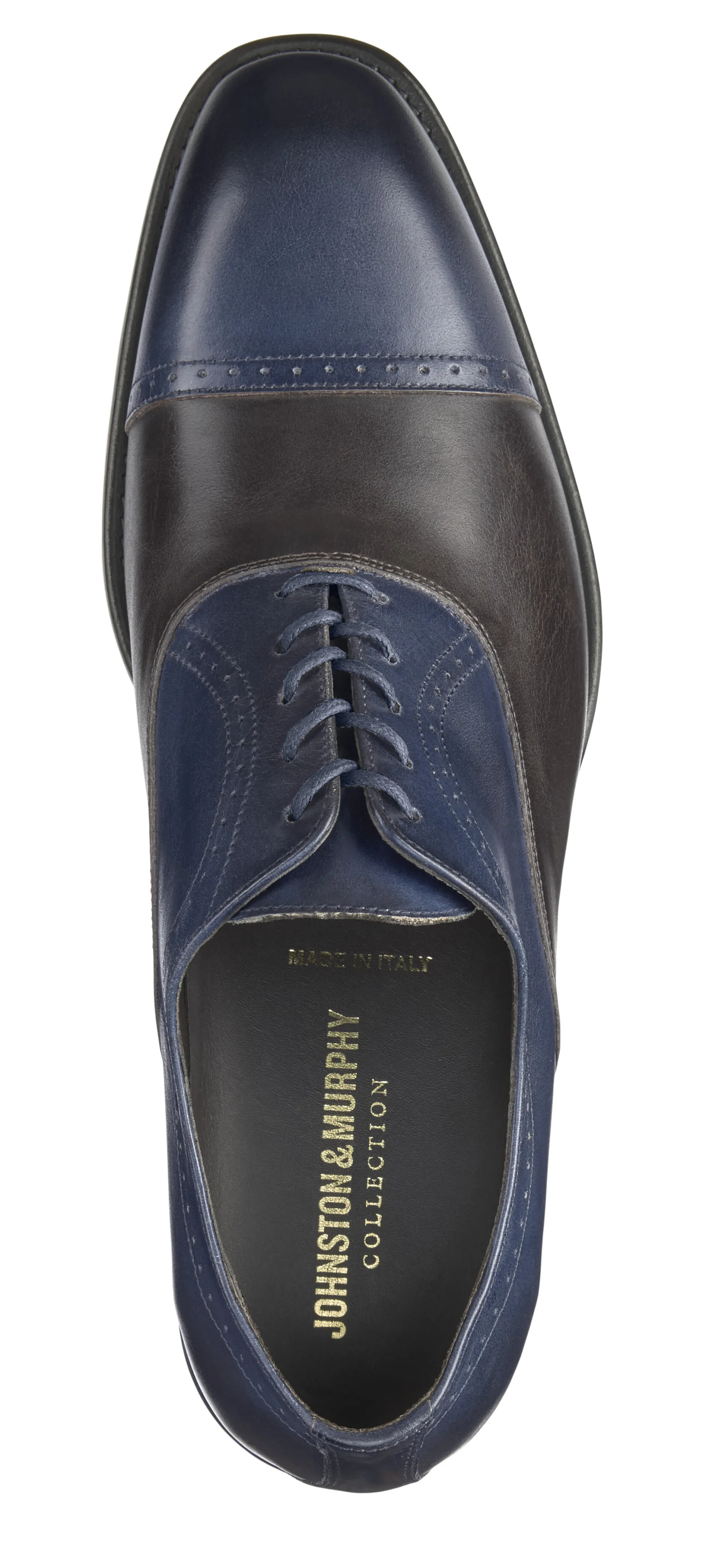 Dress Shoes | Lace-ups^Johnston & Murphy Ellsworth Cap Toe Navy/BrownItalianCalfskin