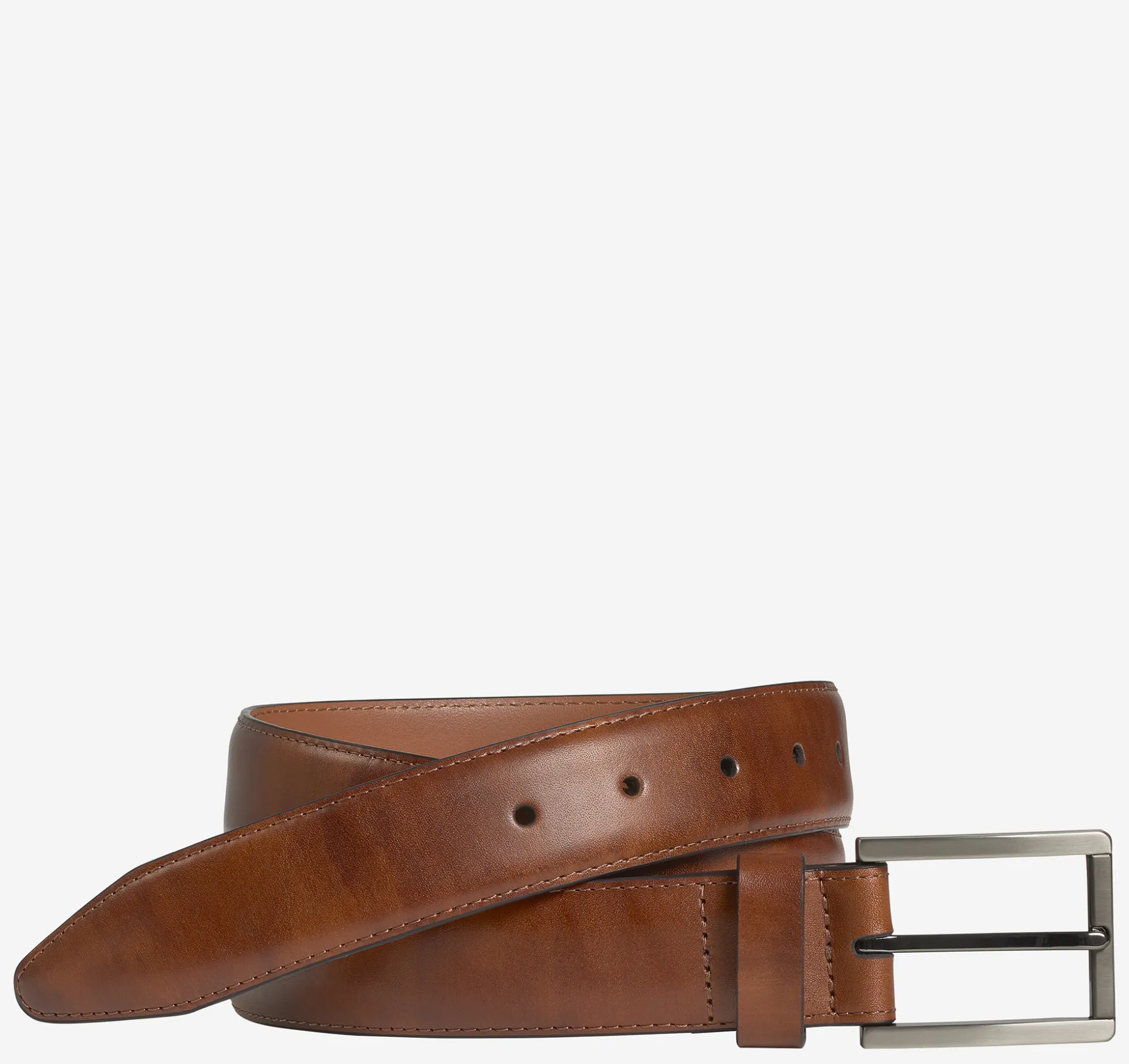 Belts^Johnston & Murphy Feather Edge Tonal Belt Brown