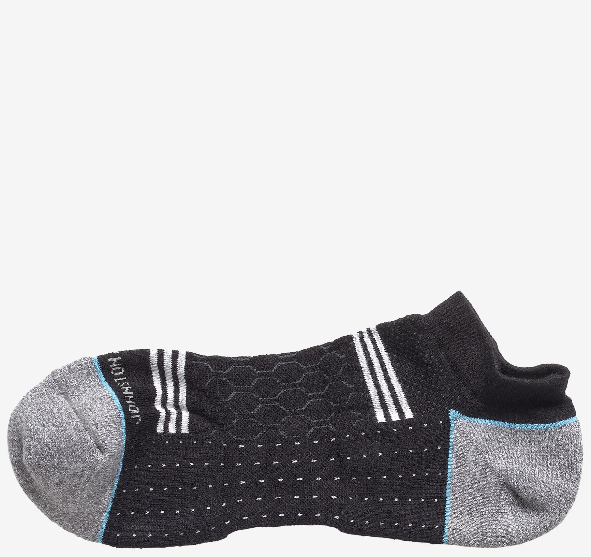 Socks^Johnston & Murphy First In Comfort Ankle Socks BlackSportStripe
