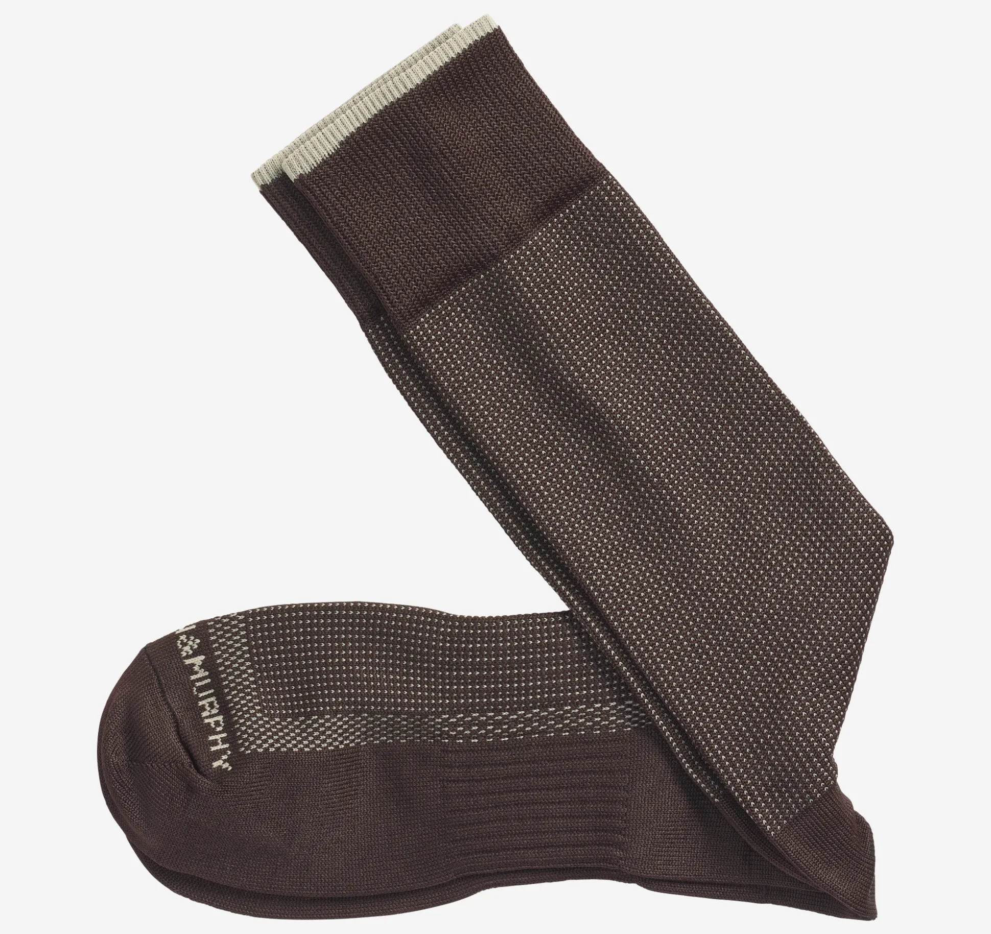 Socks^Johnston & Murphy First In Comfort Classic Pin Dot Socks Brown