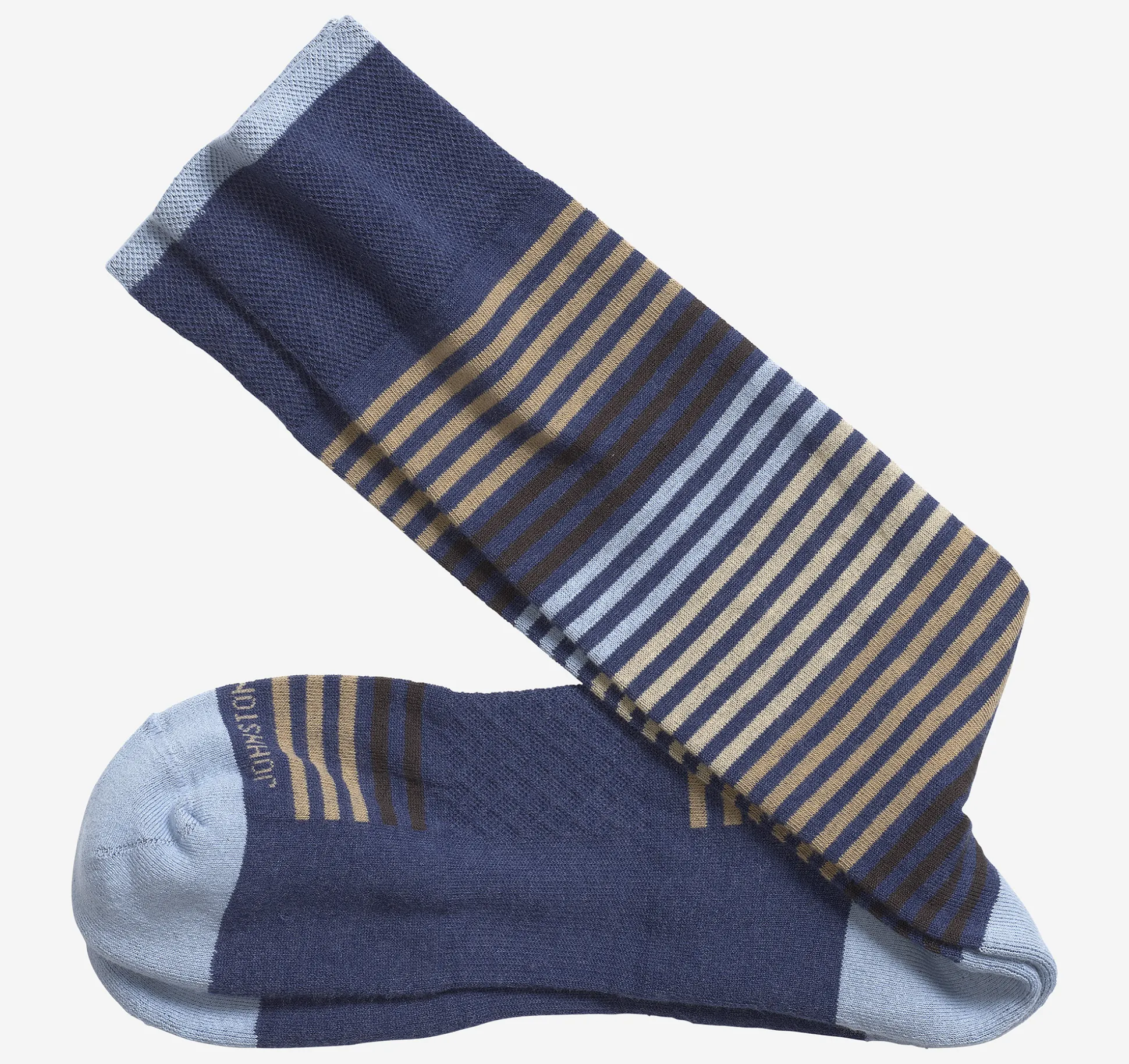 Socks^Johnston & Murphy First In Comfort Heather Stripe Socks Blue
