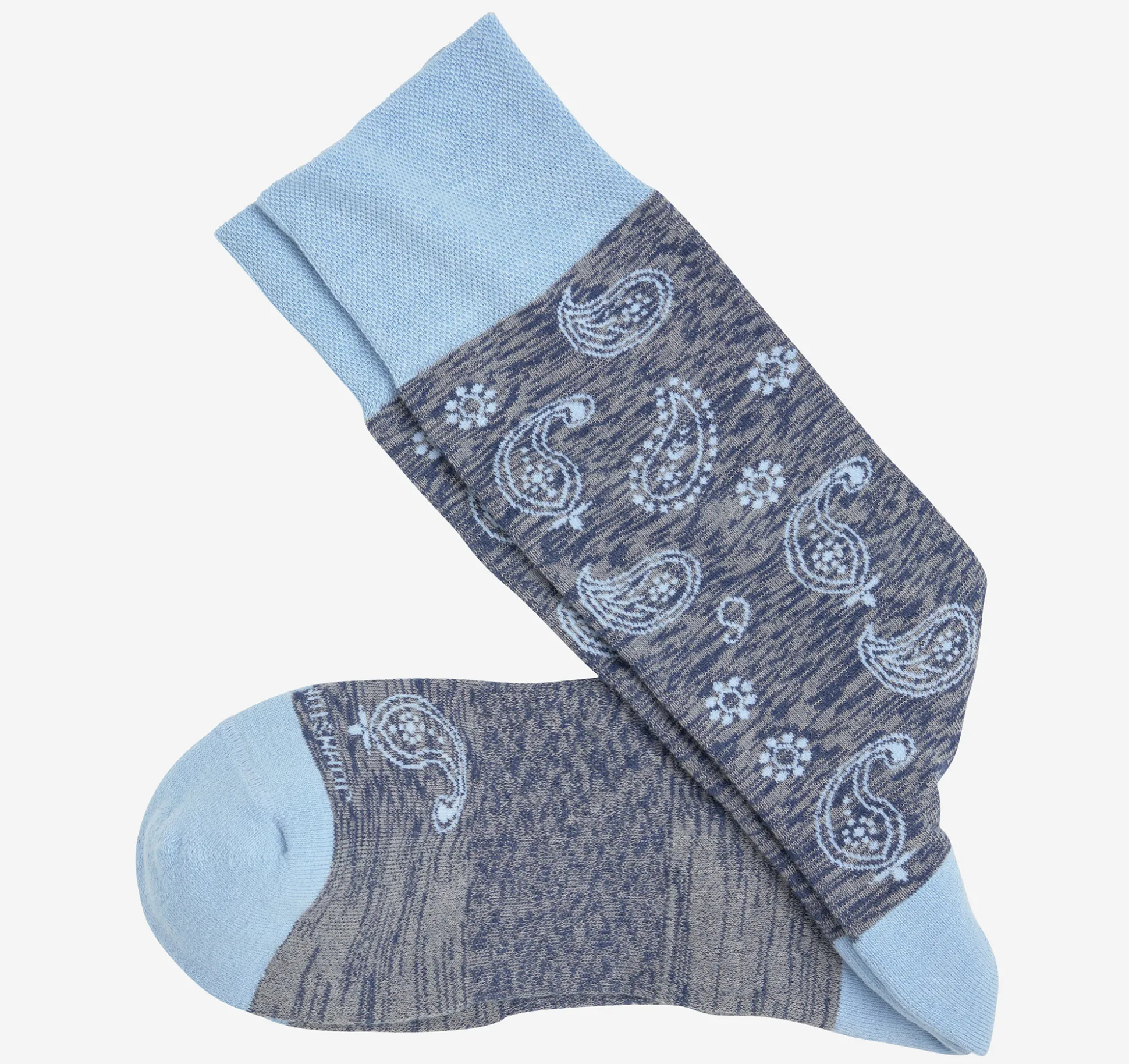 Socks^Johnston & Murphy First in Comfort Socks NavyPaisley