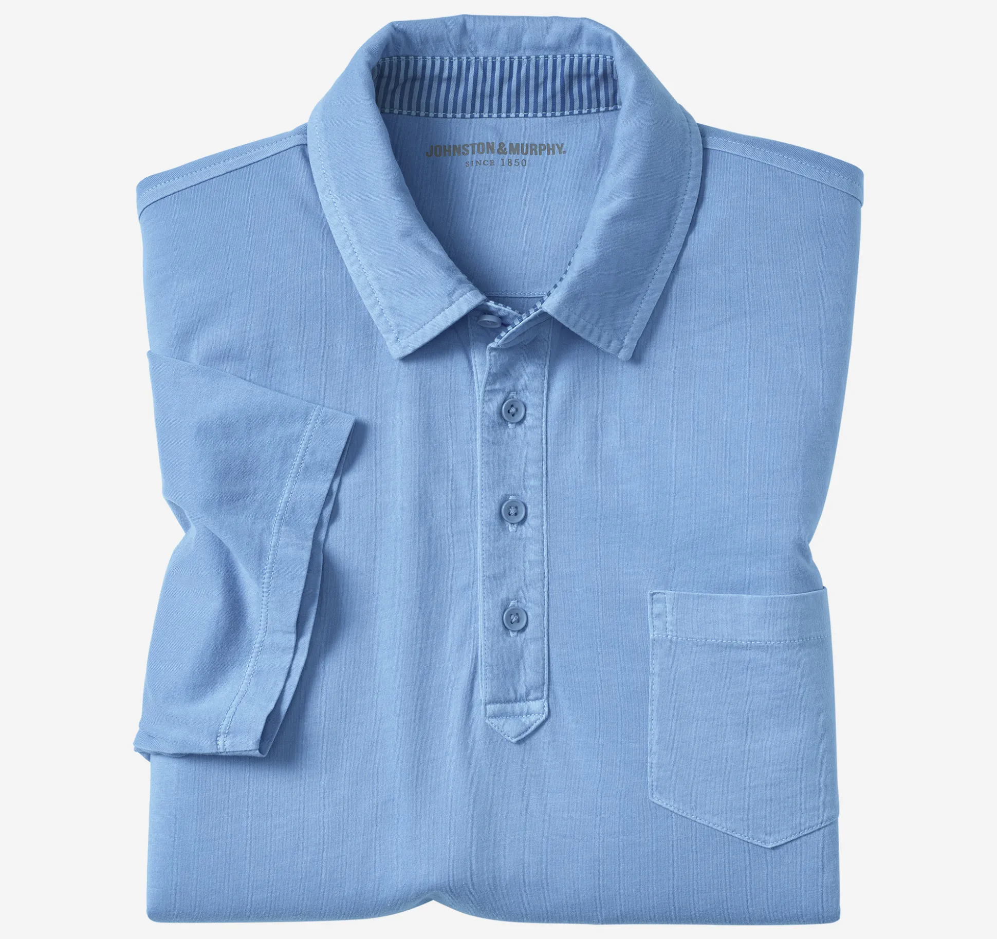 Polos & Tees^Johnston & Murphy Garment Dyed Polo Blue