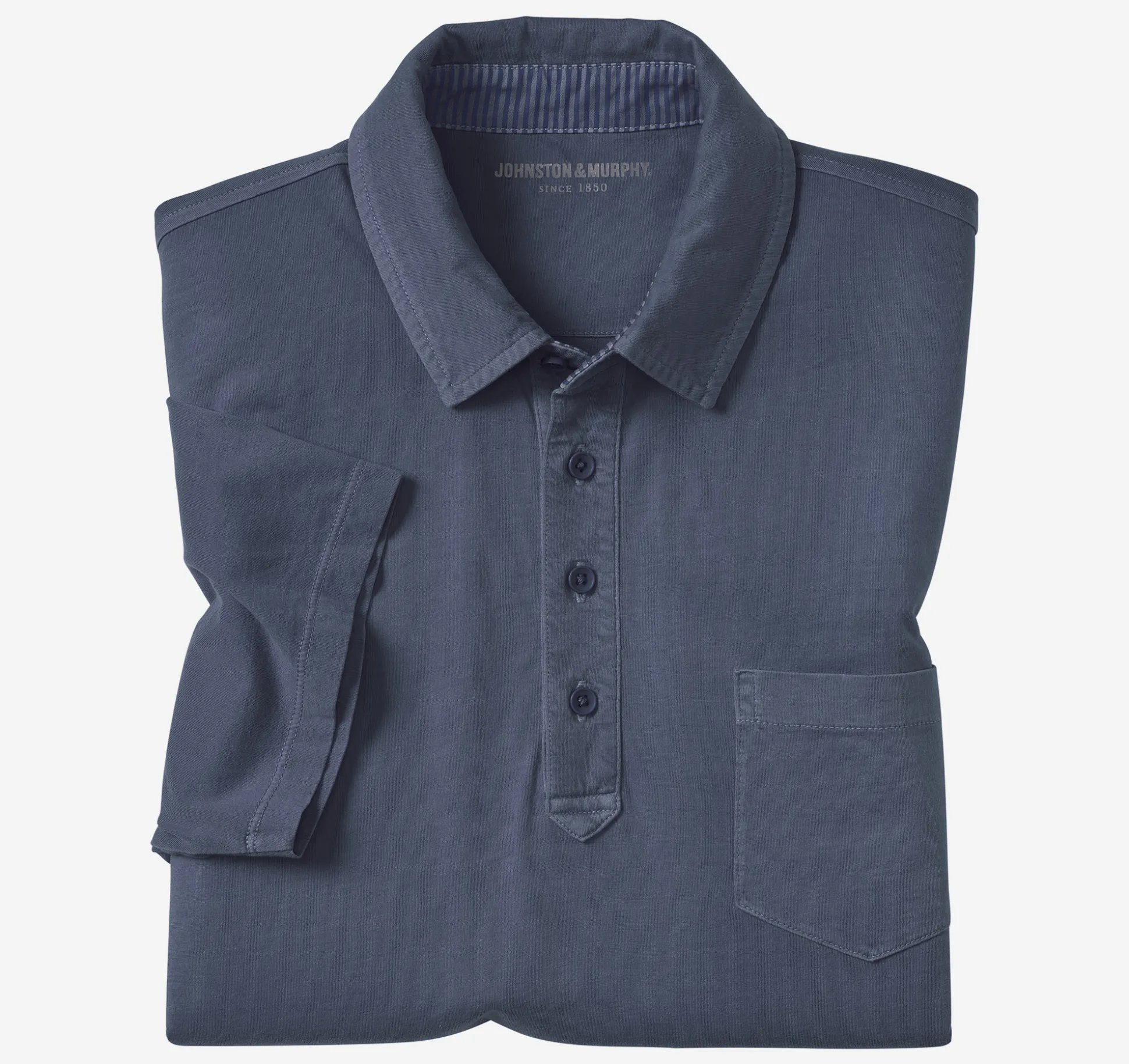 Polos & Tees^Johnston & Murphy Garment Dyed Polo Navy
