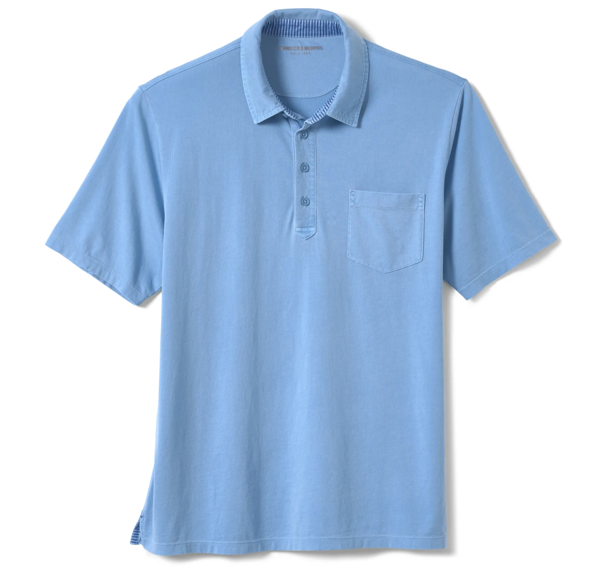 Polos & Tees^Johnston & Murphy Garment Dyed Polo Blue