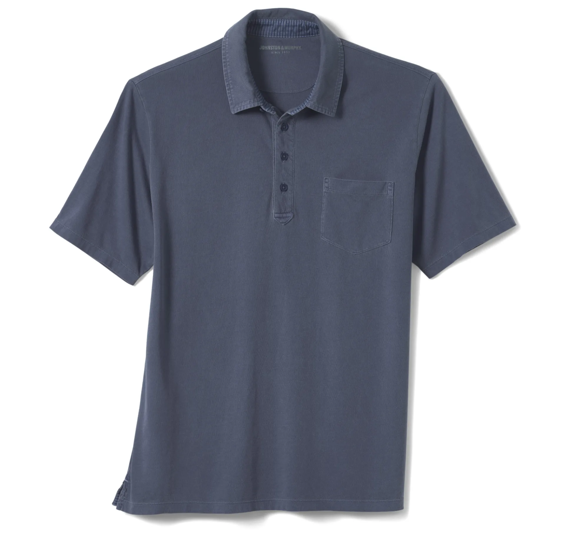 Polos & Tees^Johnston & Murphy Garment Dyed Polo Navy
