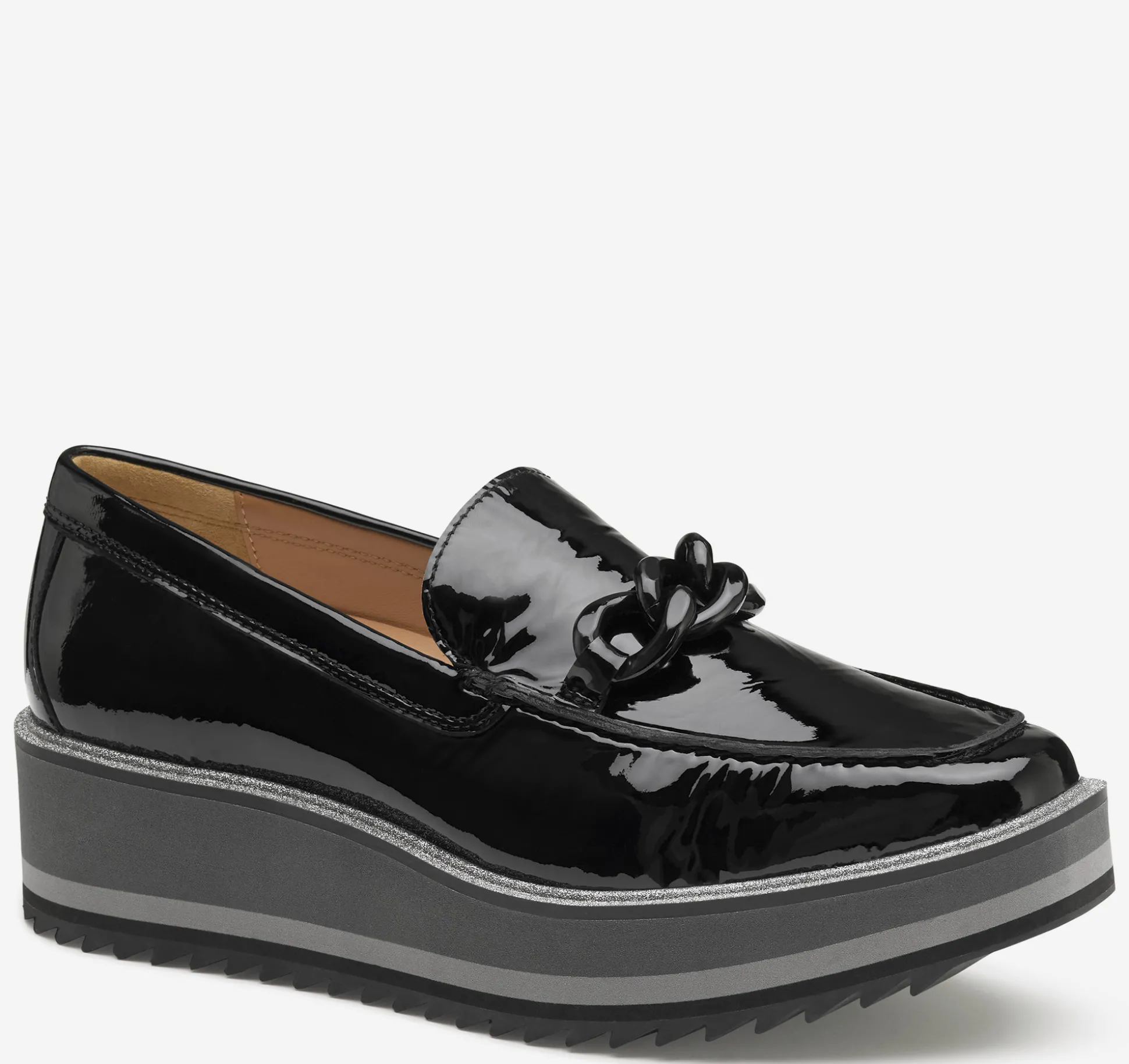 Mules & Loafers^Johnston & Murphy Gracelyn Chain Loafer BlackPatentLeather