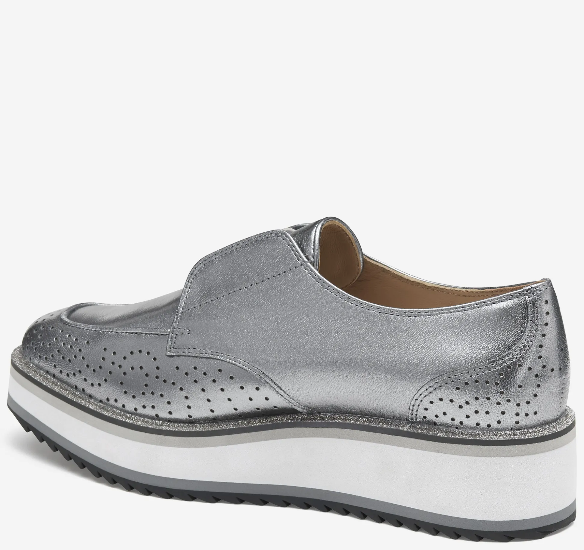 Mules & Loafers^Johnston & Murphy Gracelyn Gore Oxford PewterMetallicItalianSheepskin