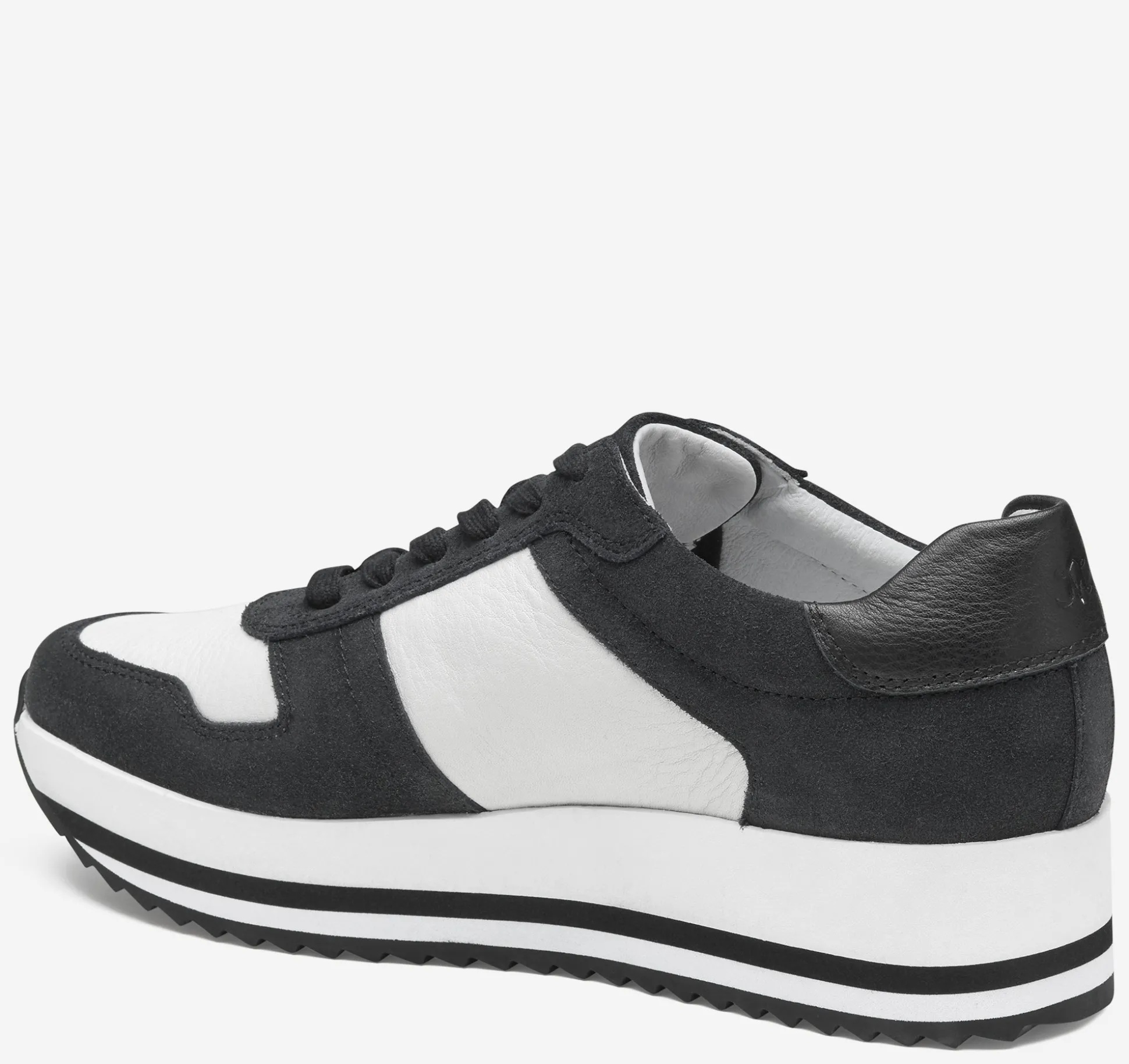 Sneakers^Johnston & Murphy Gracie Colorblock Lace-Up BlackSuede/WhiteCalfskin