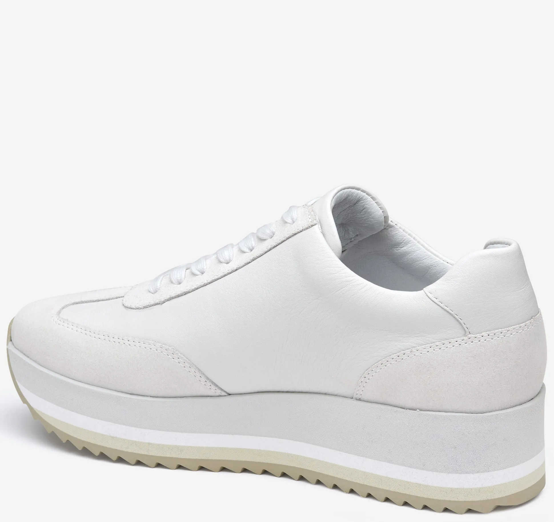 Sneakers^Johnston & Murphy Gracie Side-Zip Lace Up WhiteCalfskin/Suede