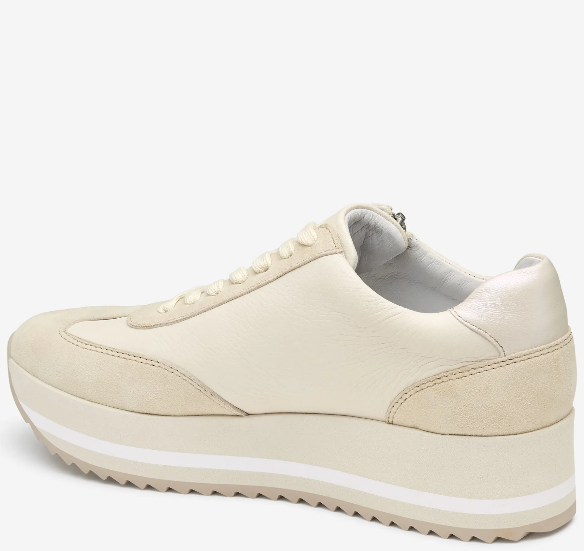 Sneakers^Johnston & Murphy Gracie Side-Zip Lace Up BoneCalfskin/Suede