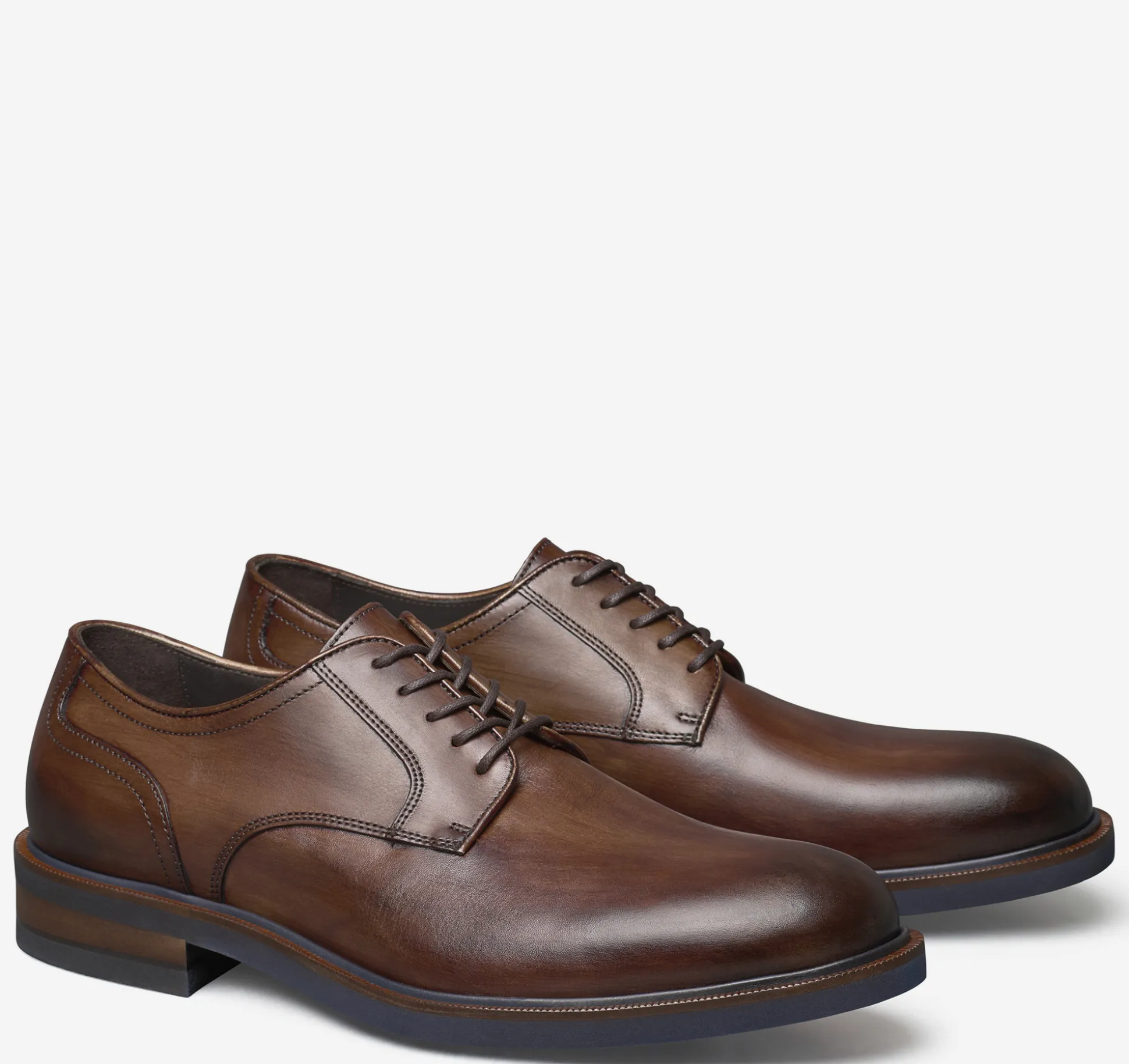 Lace-ups^Johnston & Murphy Hartley Plain Toe BrownItalianCalfskin
