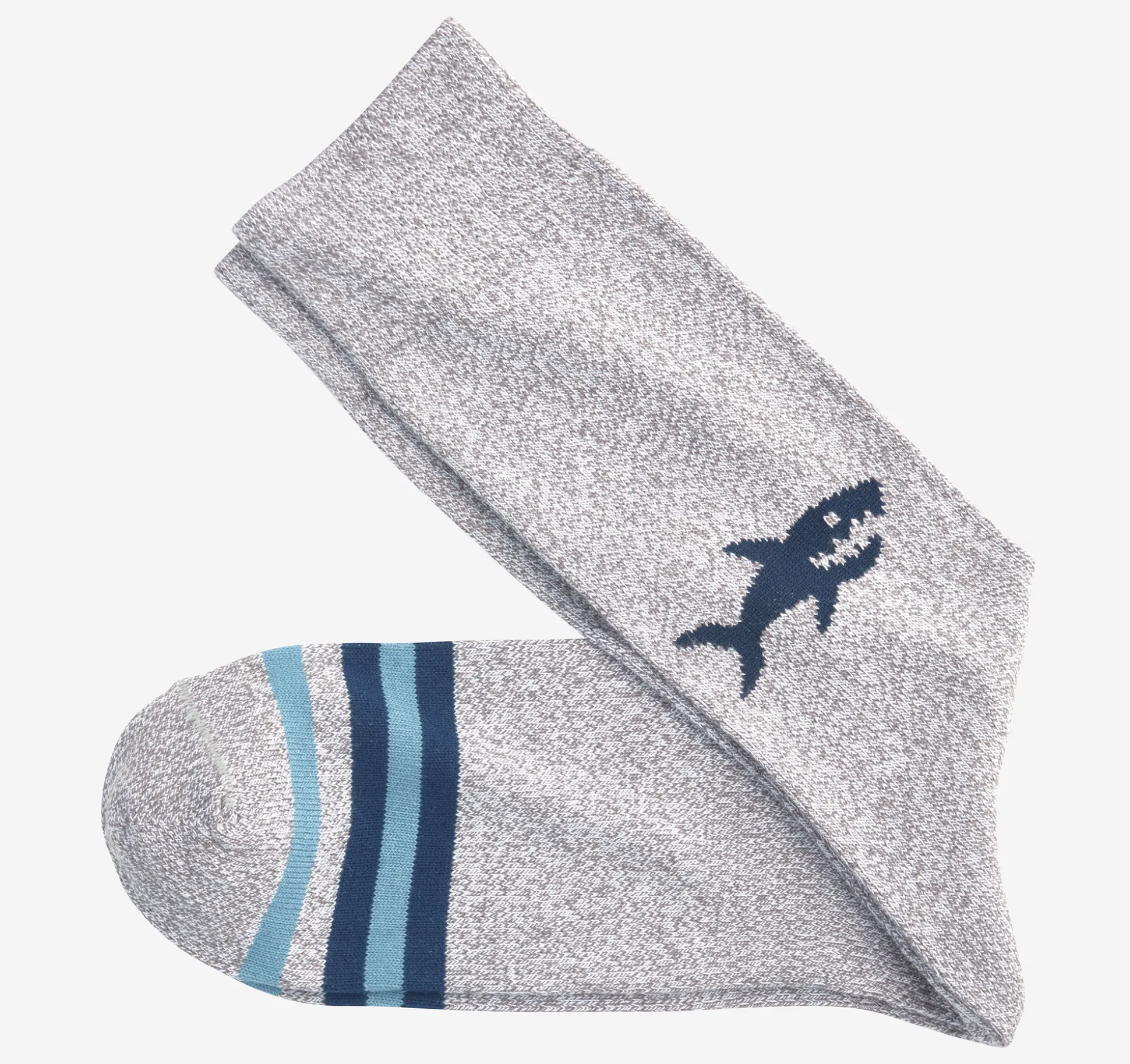 Socks^Johnston & Murphy Heathered Boot Socks GreyShark