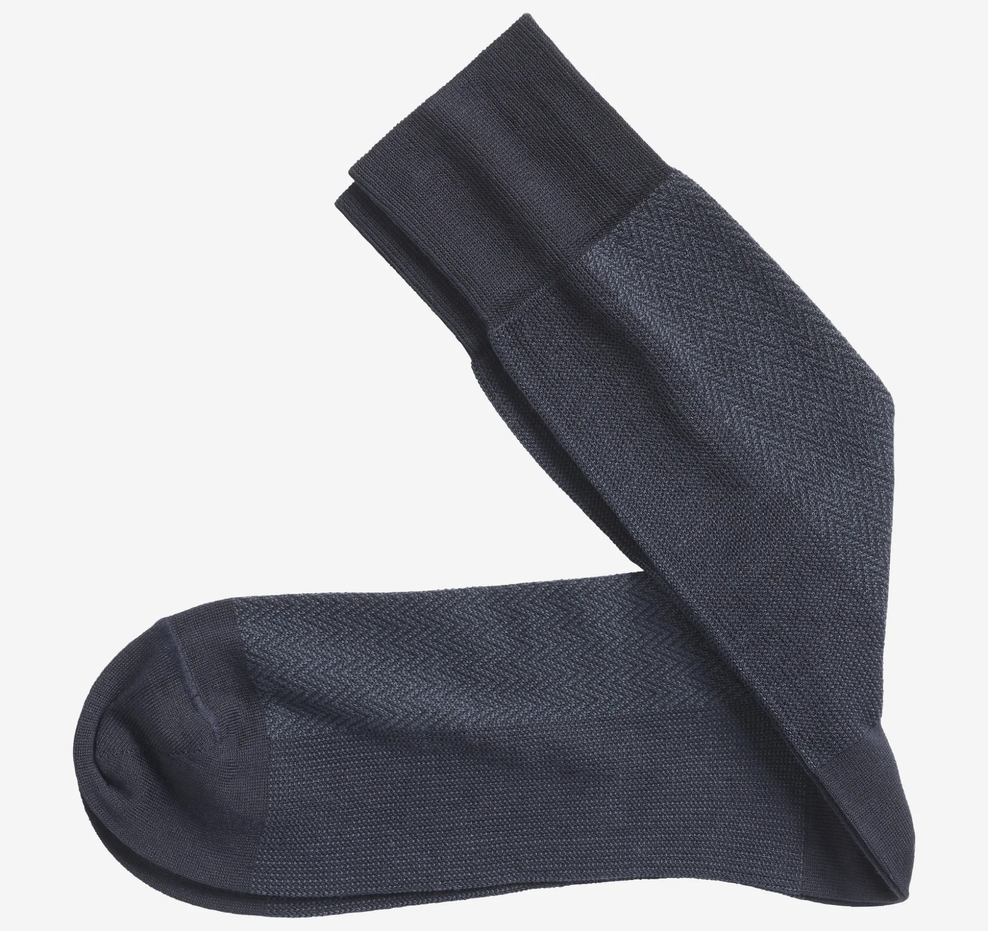 Socks^Johnston & Murphy Herringbone Panel Socks Navy
