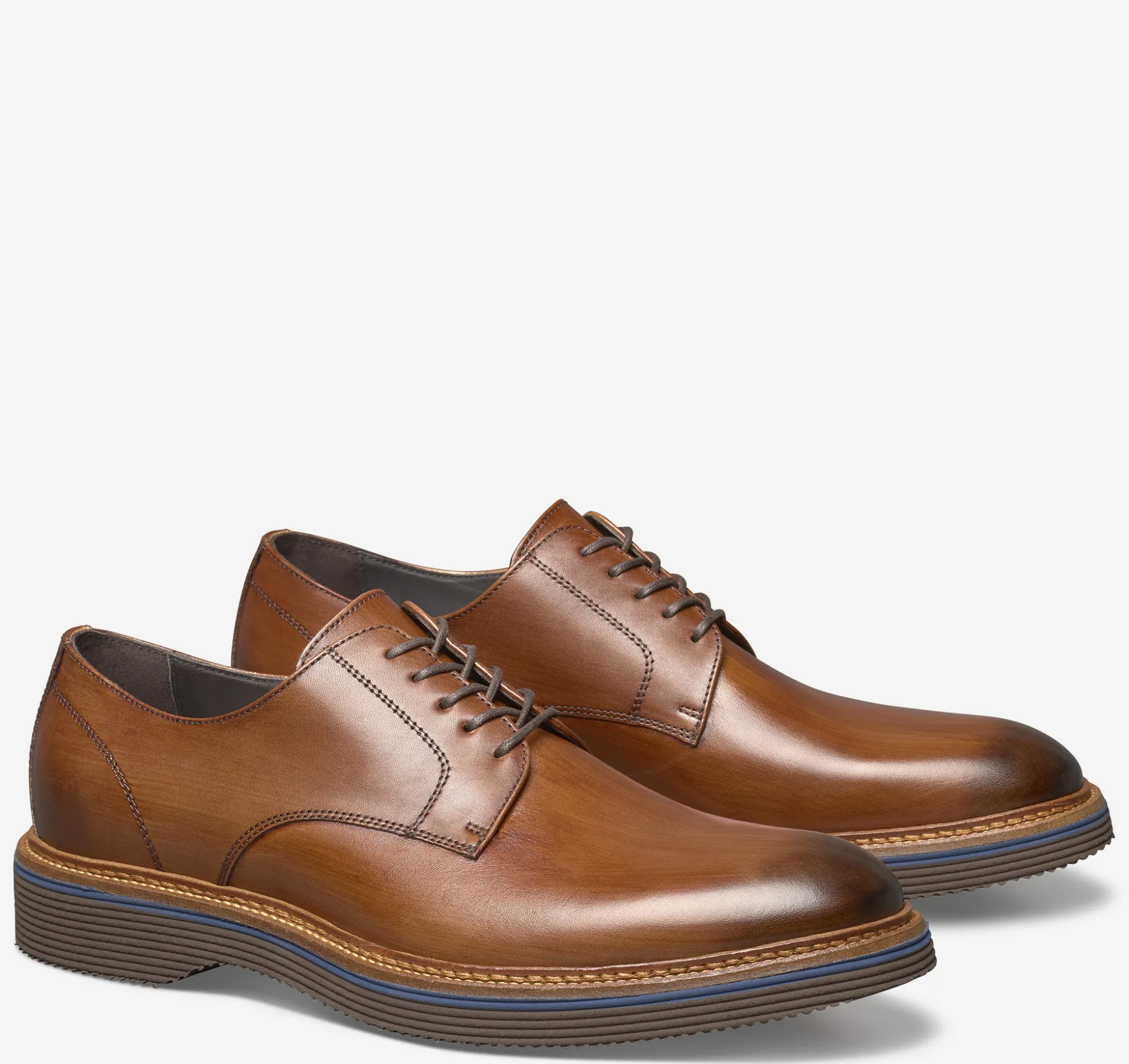 Lace-ups^Johnston & Murphy Jenson Plain Toe BrownEuropeanCalfskin