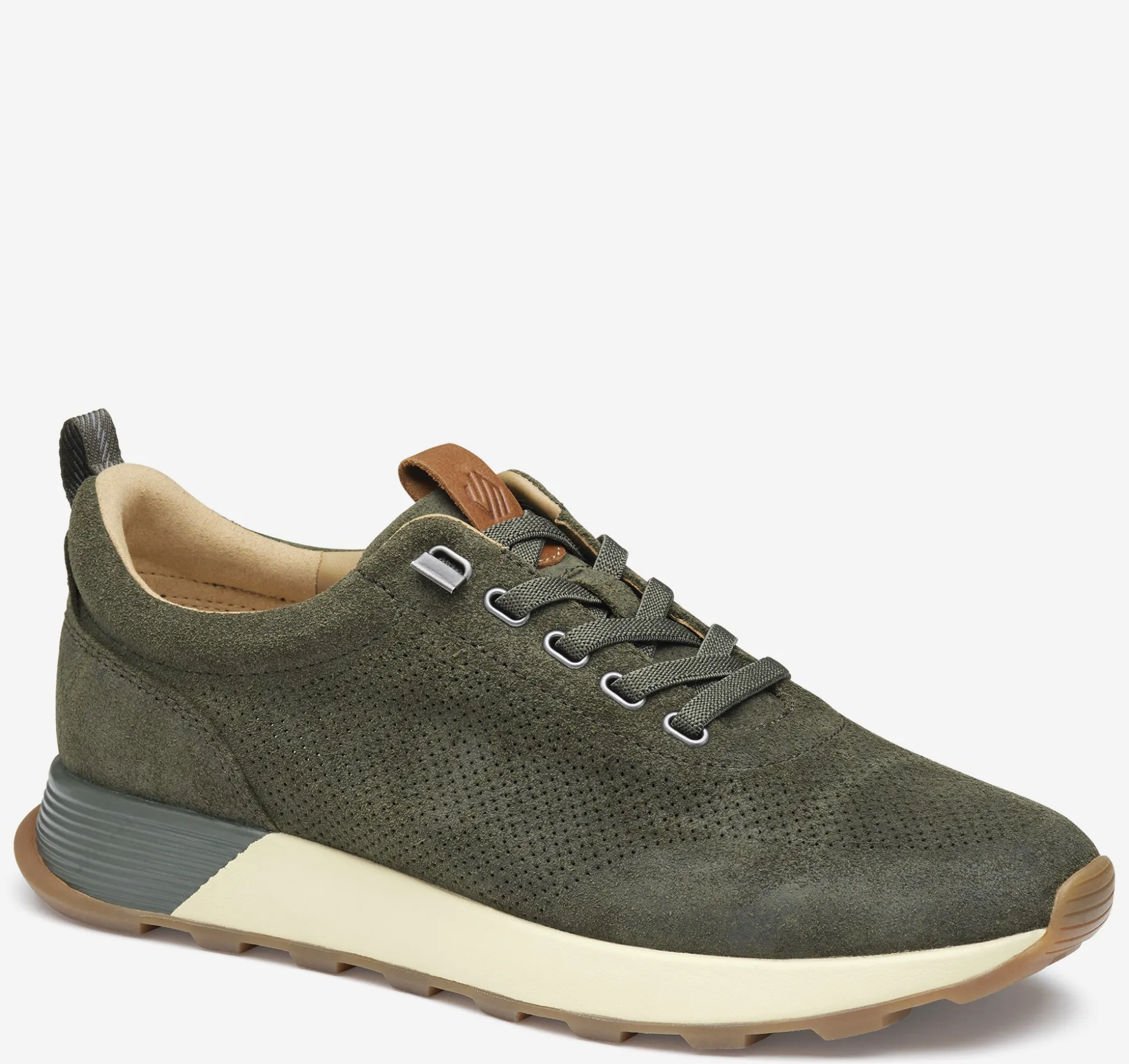 New Arrivals | Slip-ons & Loafers^Johnston & Murphy Kinnon Perfed Jogger OliveOiledSuede