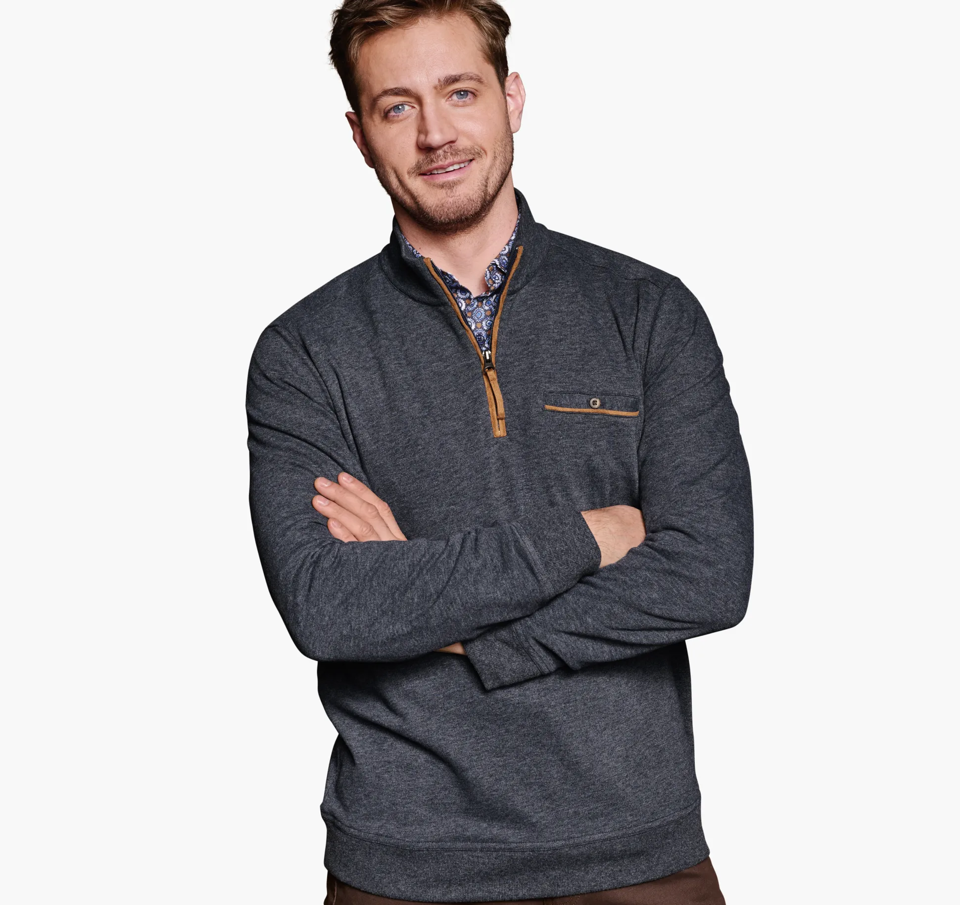 Sweaters & Knits^Johnston & Murphy Knit Quarter-Zip Navy