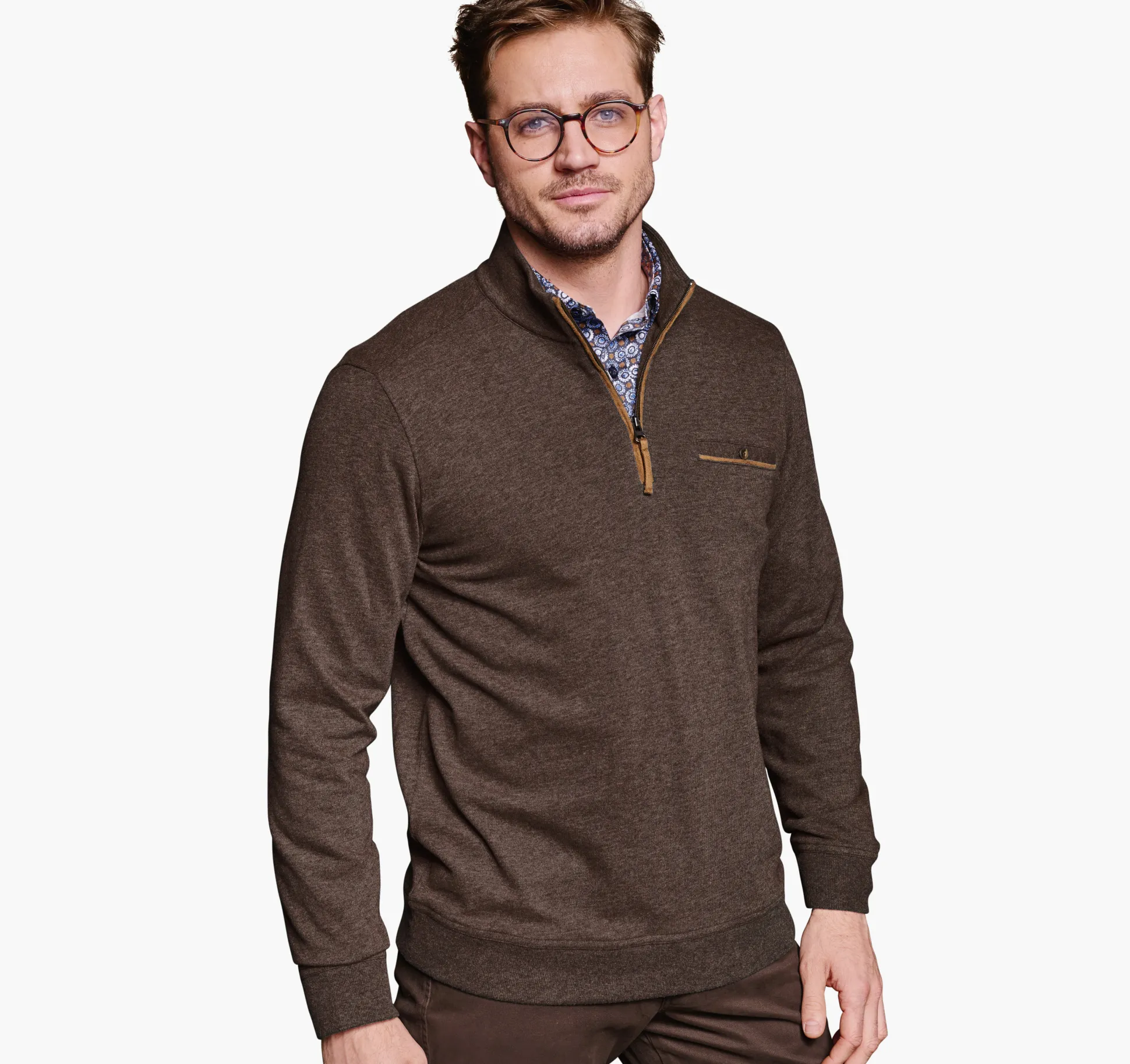 Sweaters & Knits^Johnston & Murphy Knit Quarter-Zip DarkBrown