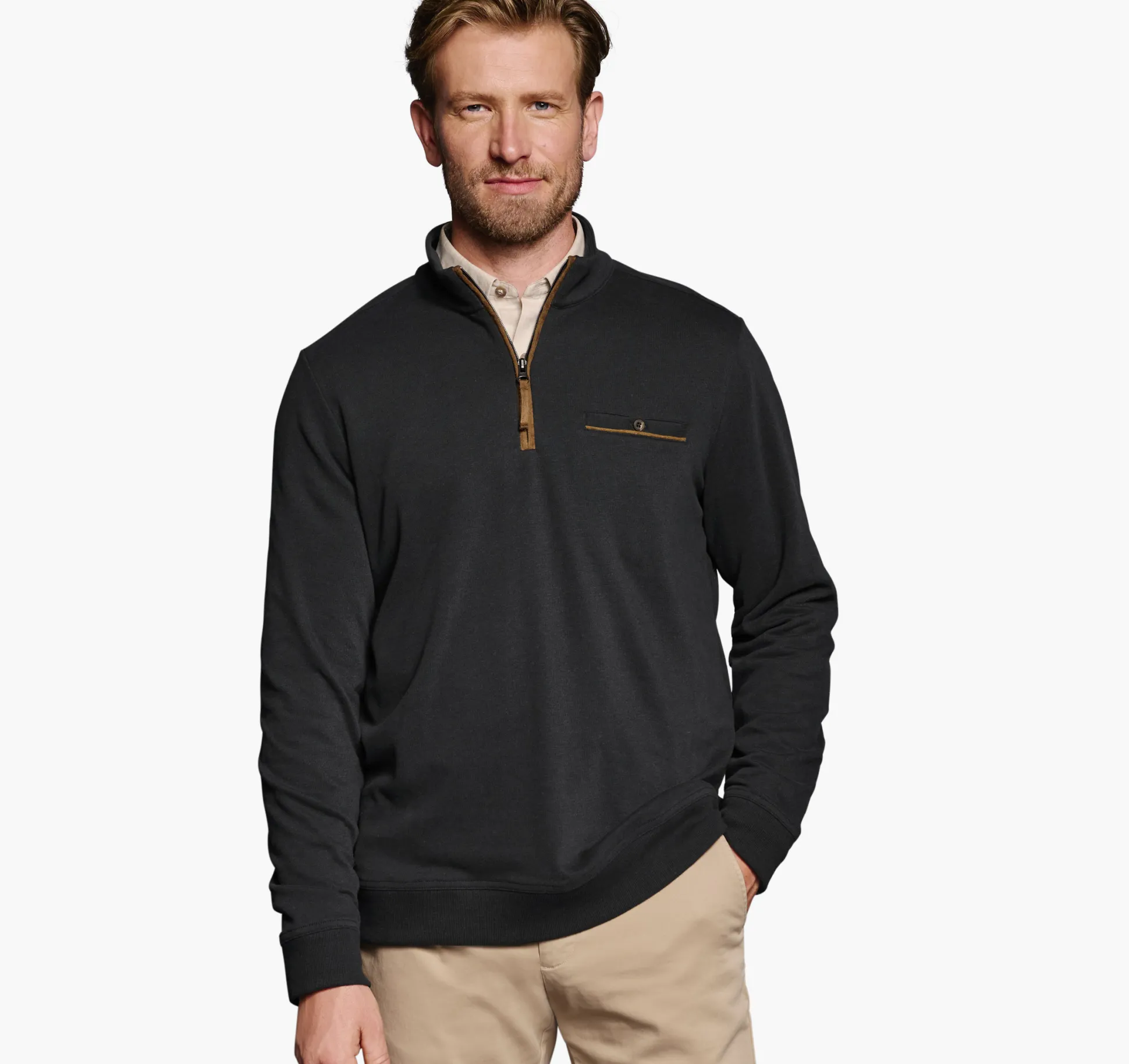 Sweaters & Knits^Johnston & Murphy Knit Quarter-Zip Black