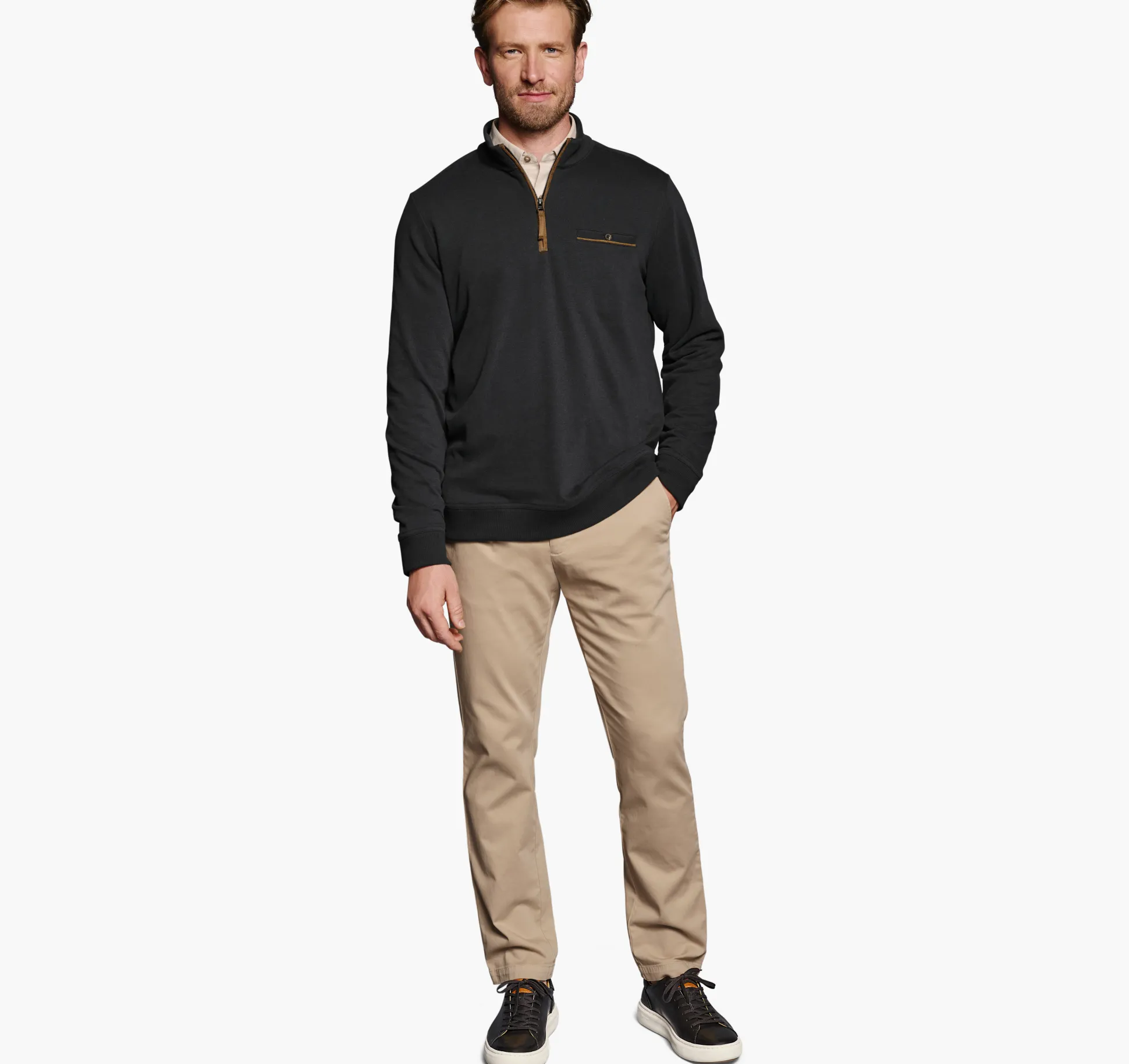 Sweaters & Knits^Johnston & Murphy Knit Quarter-Zip Black