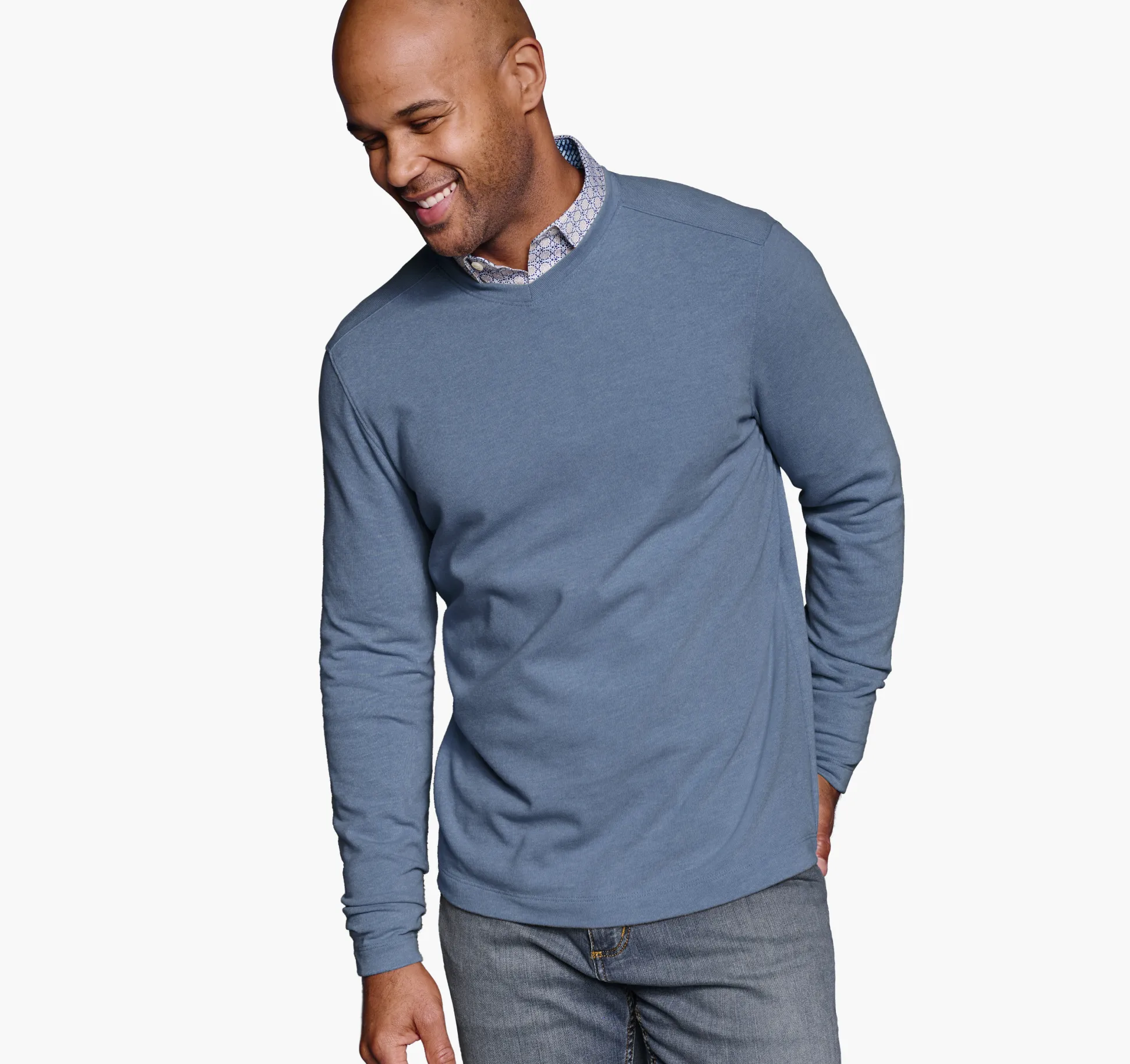 Sweaters & Knits^Johnston & Murphy Knit V-Neck LightBlue