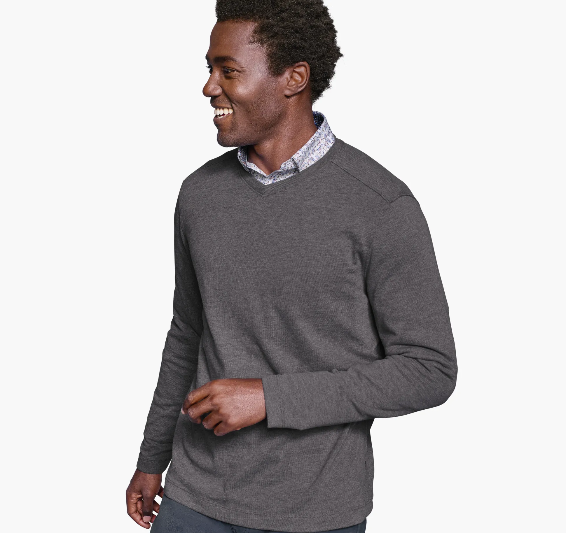 Sweaters & Knits^Johnston & Murphy Knit V-Neck Gray