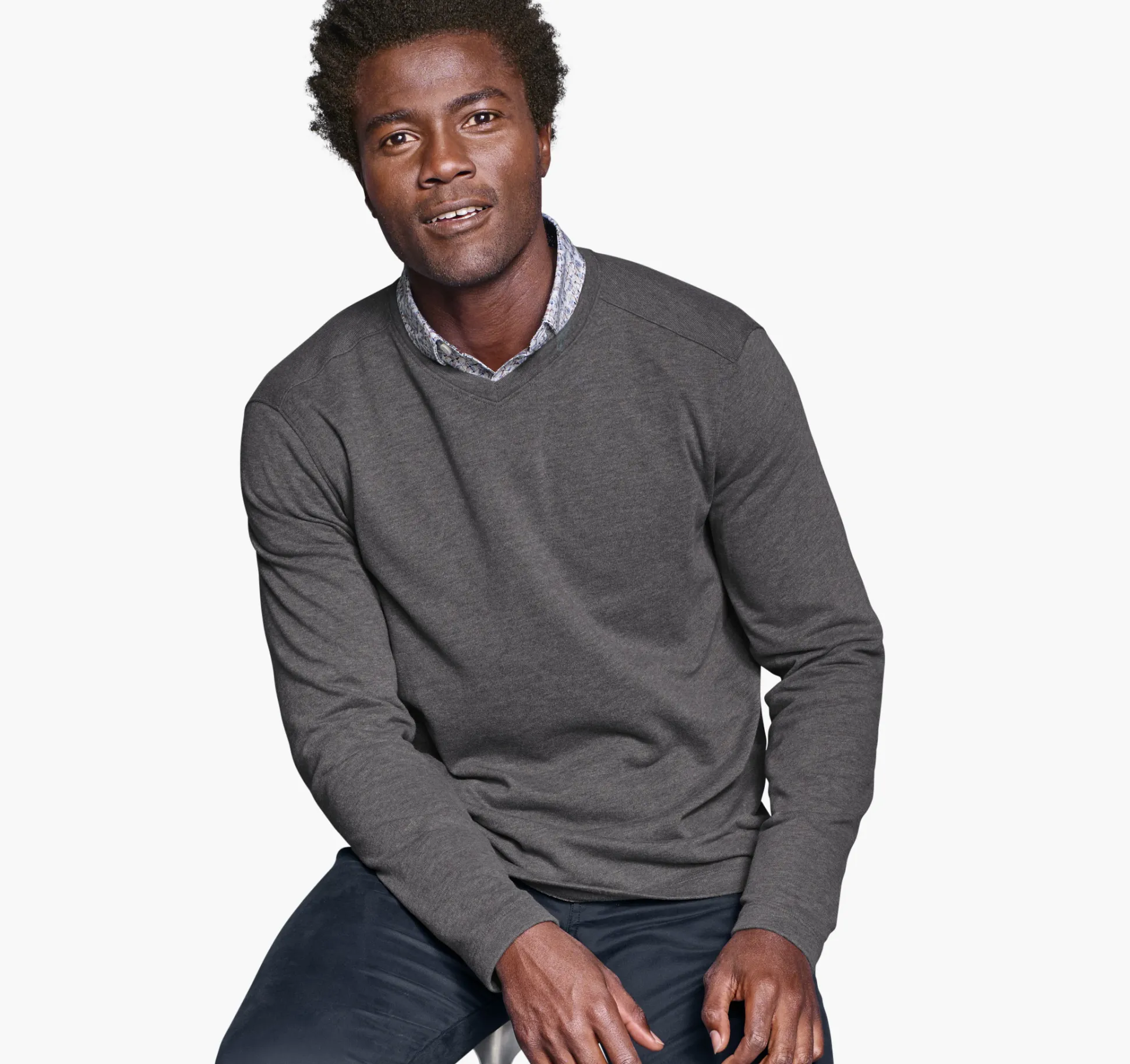 Sweaters & Knits^Johnston & Murphy Knit V-Neck Gray