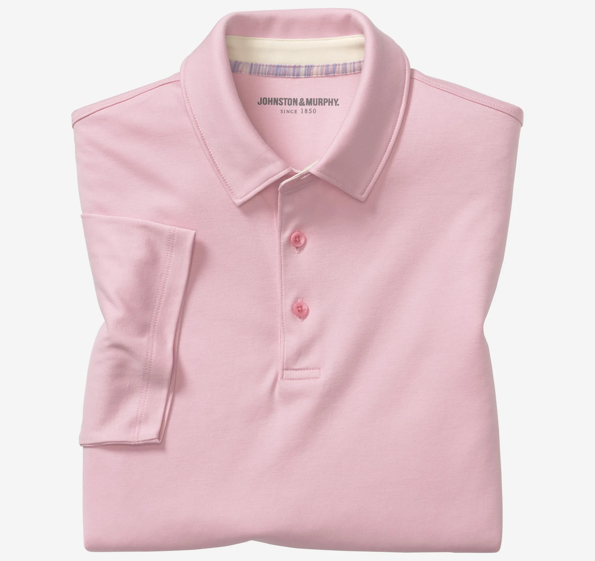 Polos & Tees^Johnston & Murphy Liquid Cotton Polo Pink