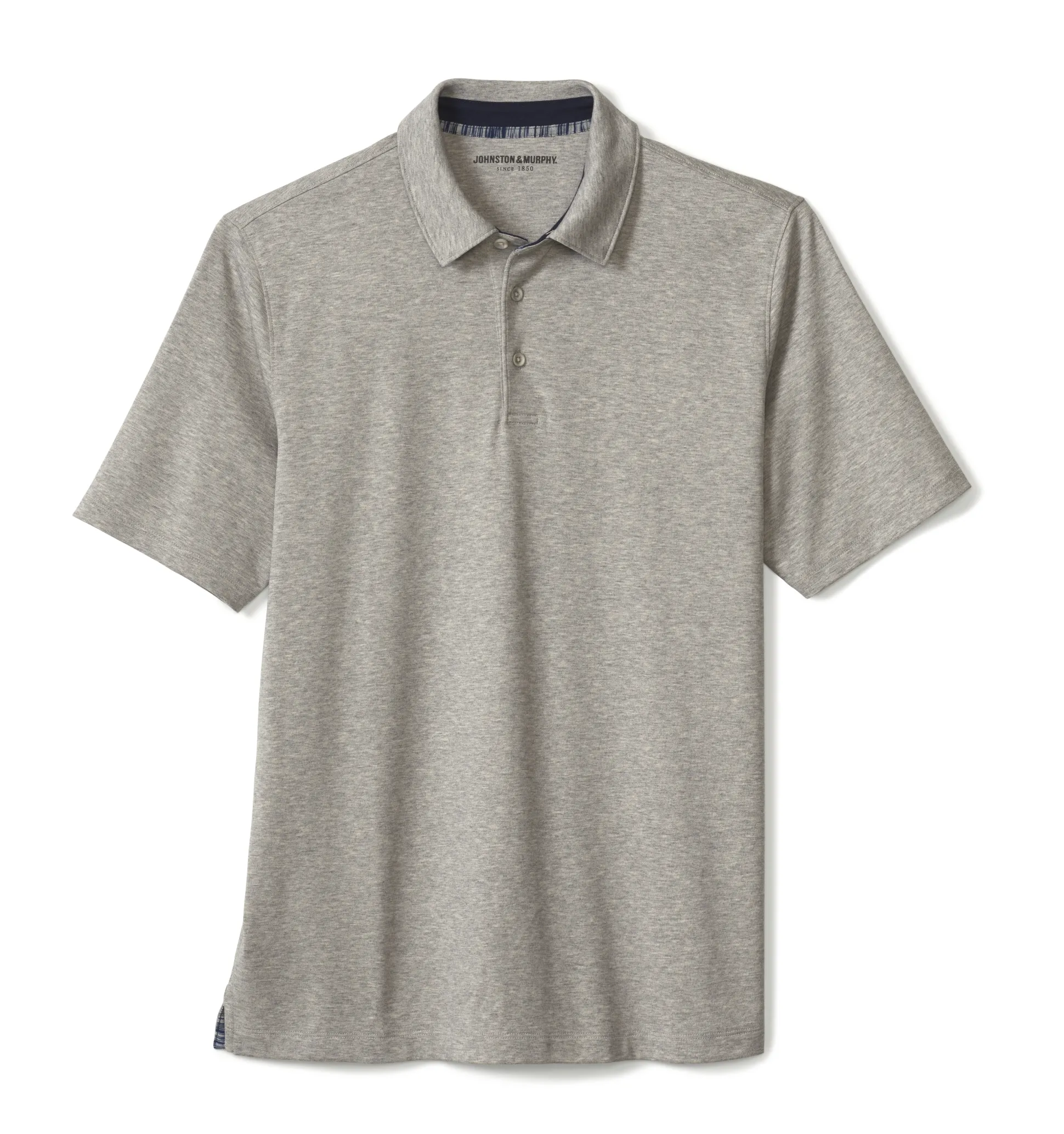 Polos & Tees^Johnston & Murphy Liquid Cotton Polo GrayHeather