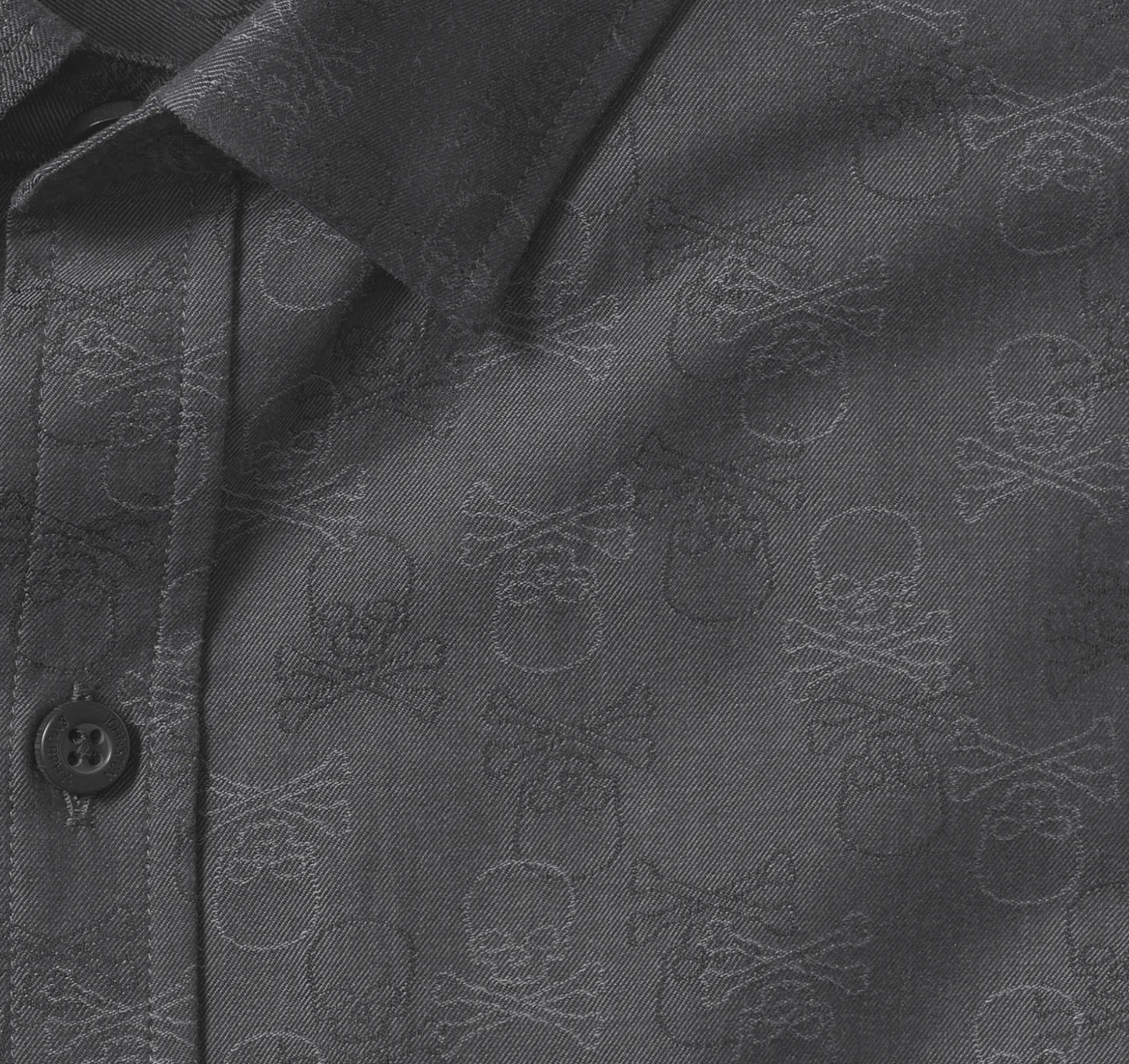 Shirts^Johnston & Murphy Long-Sleeve Jacquard Shirt BlackSkull