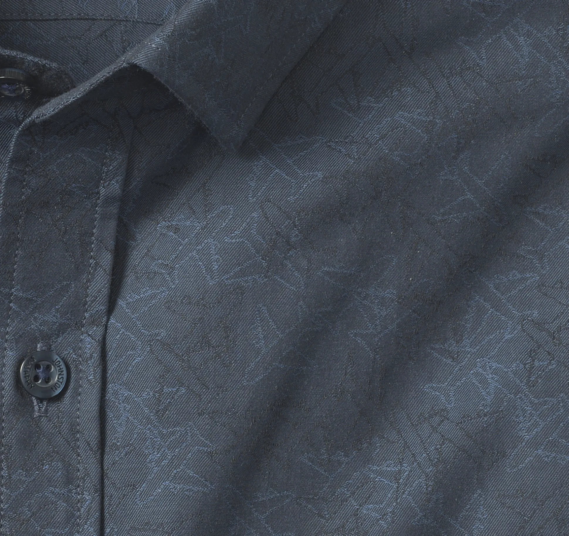 Shirts^Johnston & Murphy Long-Sleeve Jacquard Shirt NavyAirplane